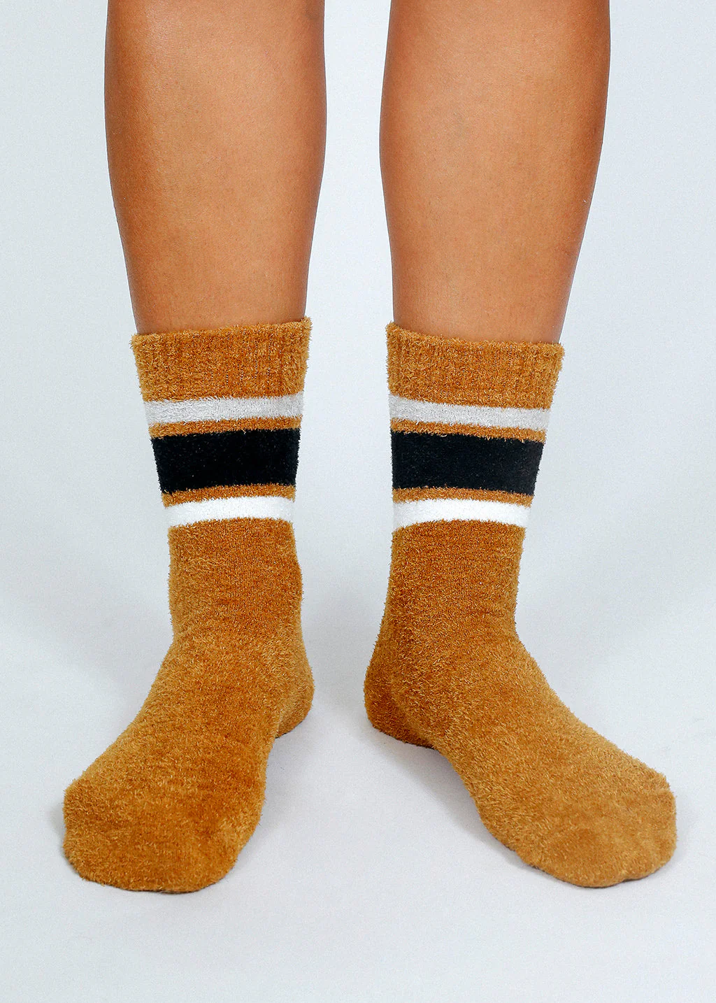 Flour Plush Teddy Ankle Socks - Caramel