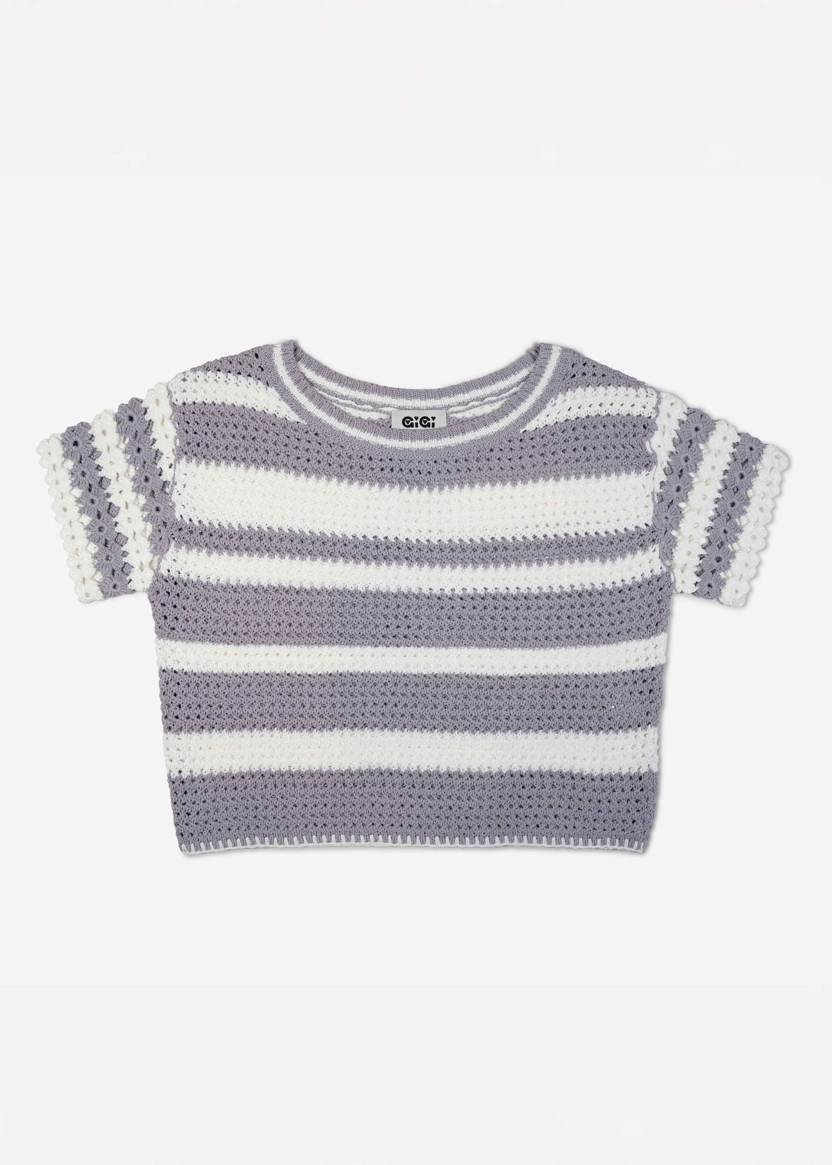 Flower T-shirt - Lavender/White