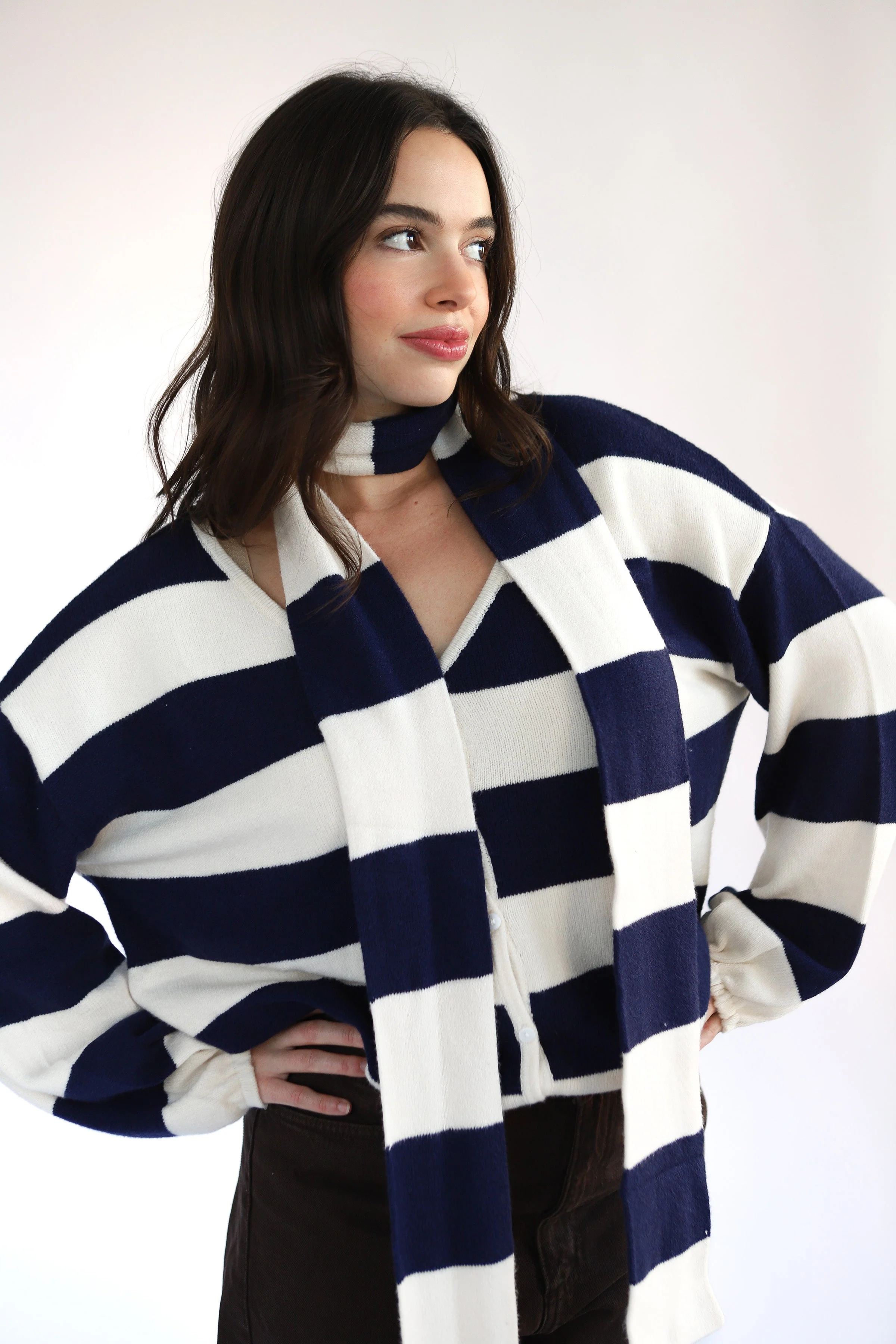 Gemma Cardigan w/ Scarf - Image 2