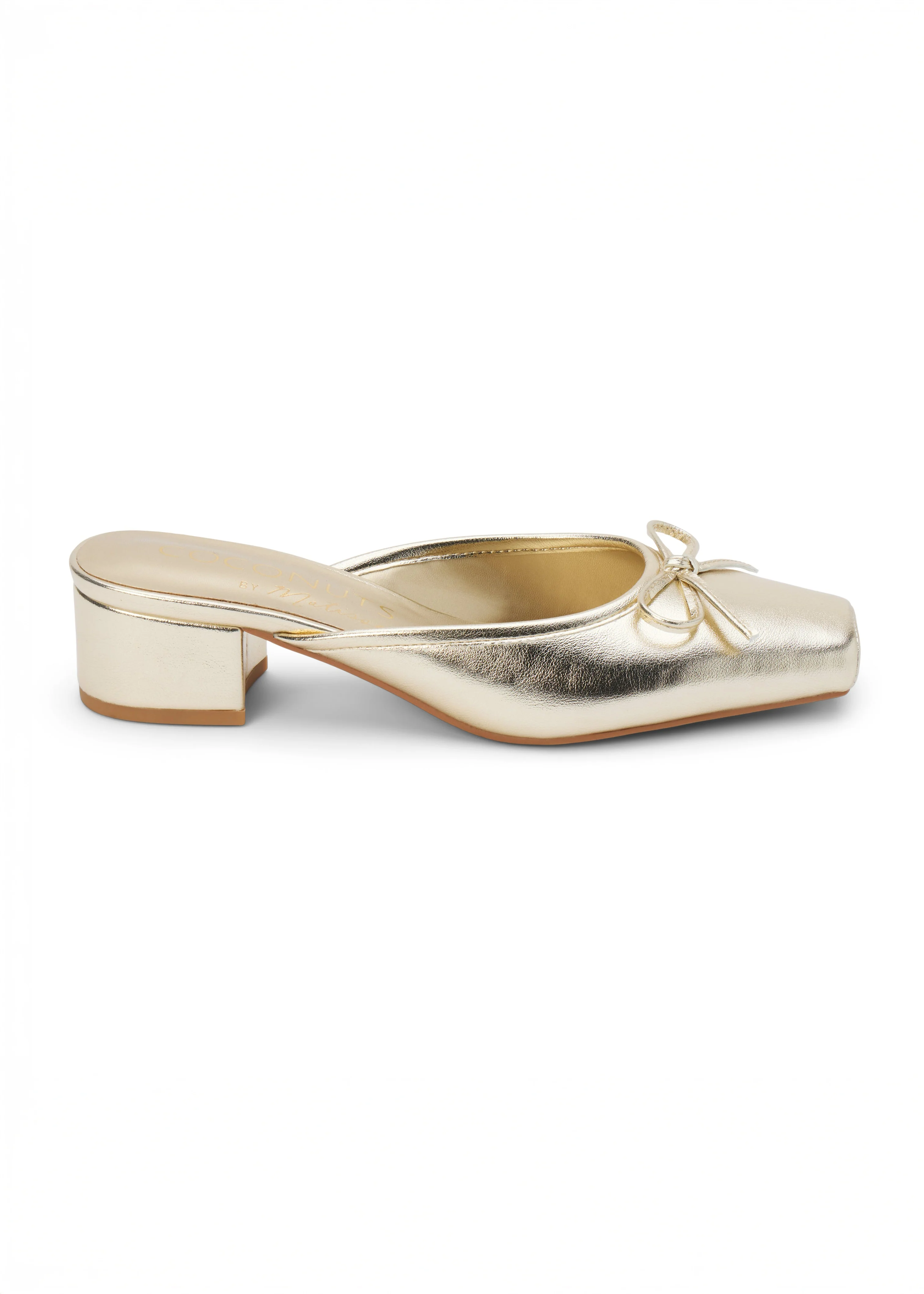 Geneva Heeled Mule - Gold