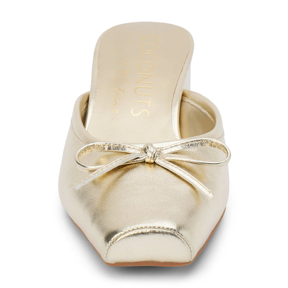 Geneva Heeled Mule - Gold - Image 5