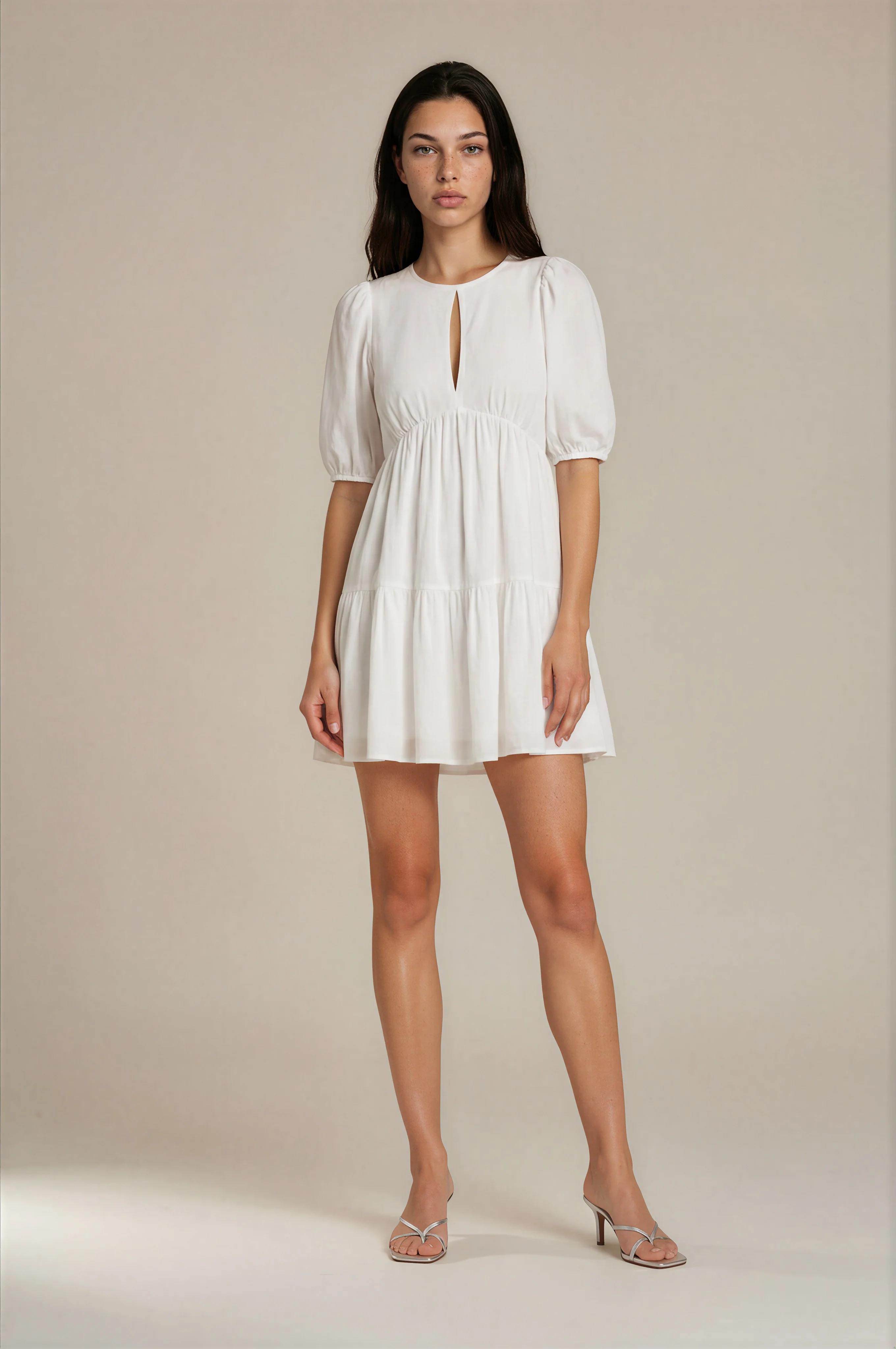 Georgia Mini Dress - White - Image 2