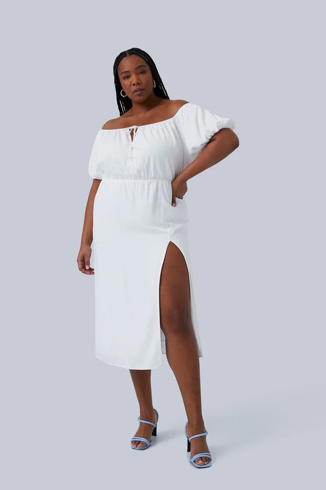 Gia Midi Dress - White - Image 2