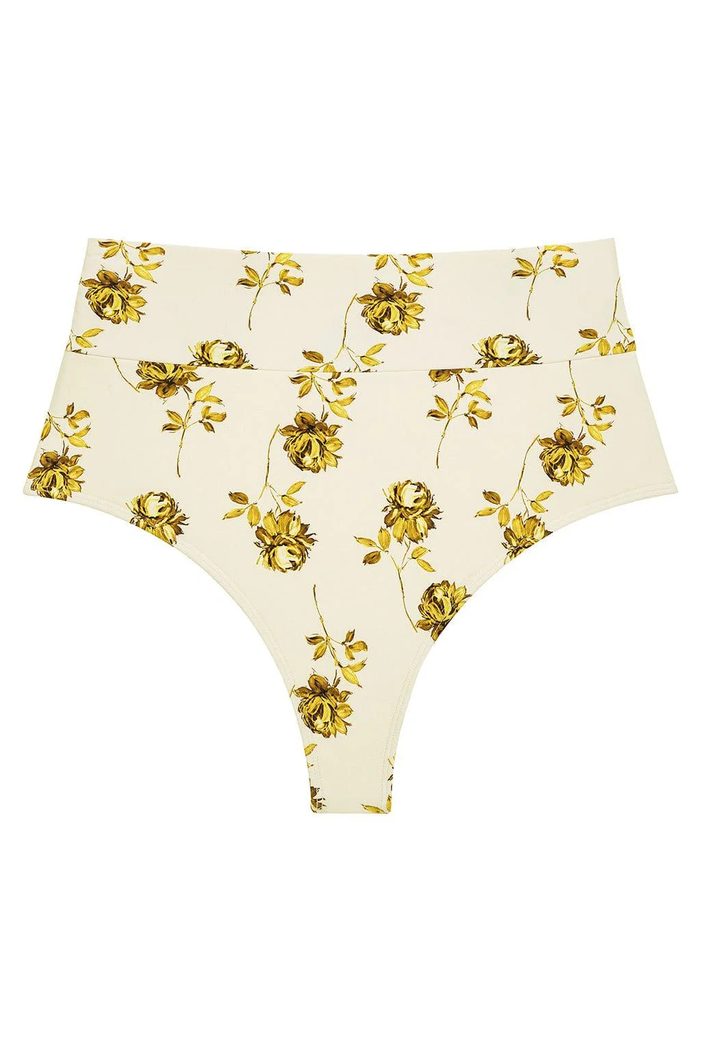 Gold Filigree Full Coverage High Rise Bikini Bottom - Image 2
