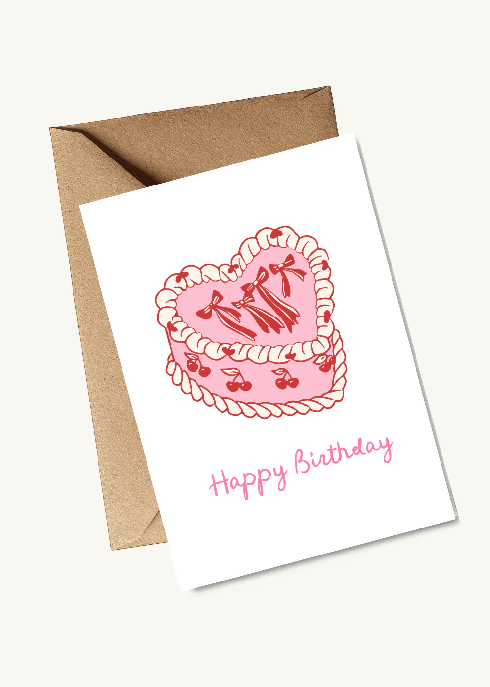 Greeting Card - Happy Bday Cherry Cake
