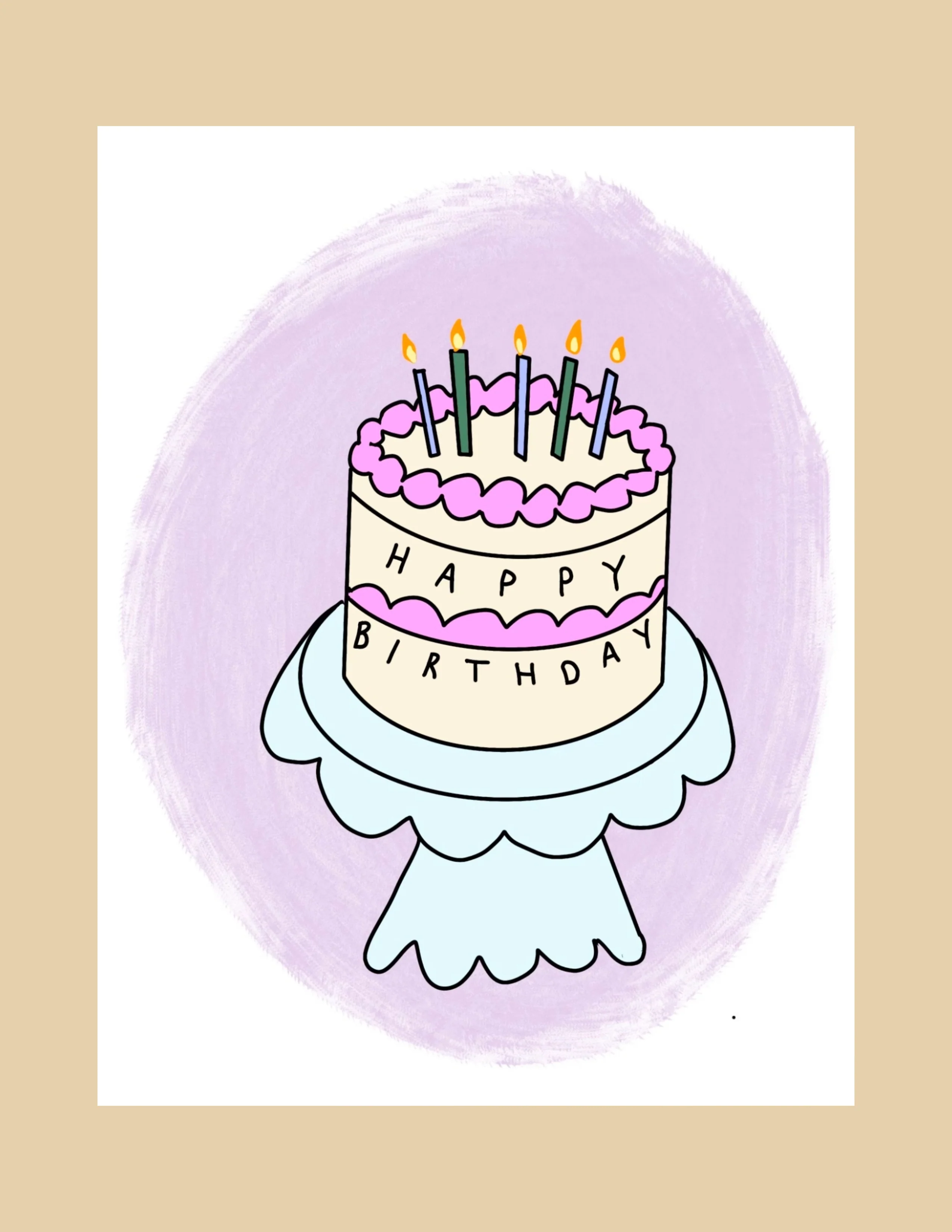Greeting Card - Happy Birthday Cake - Image 2