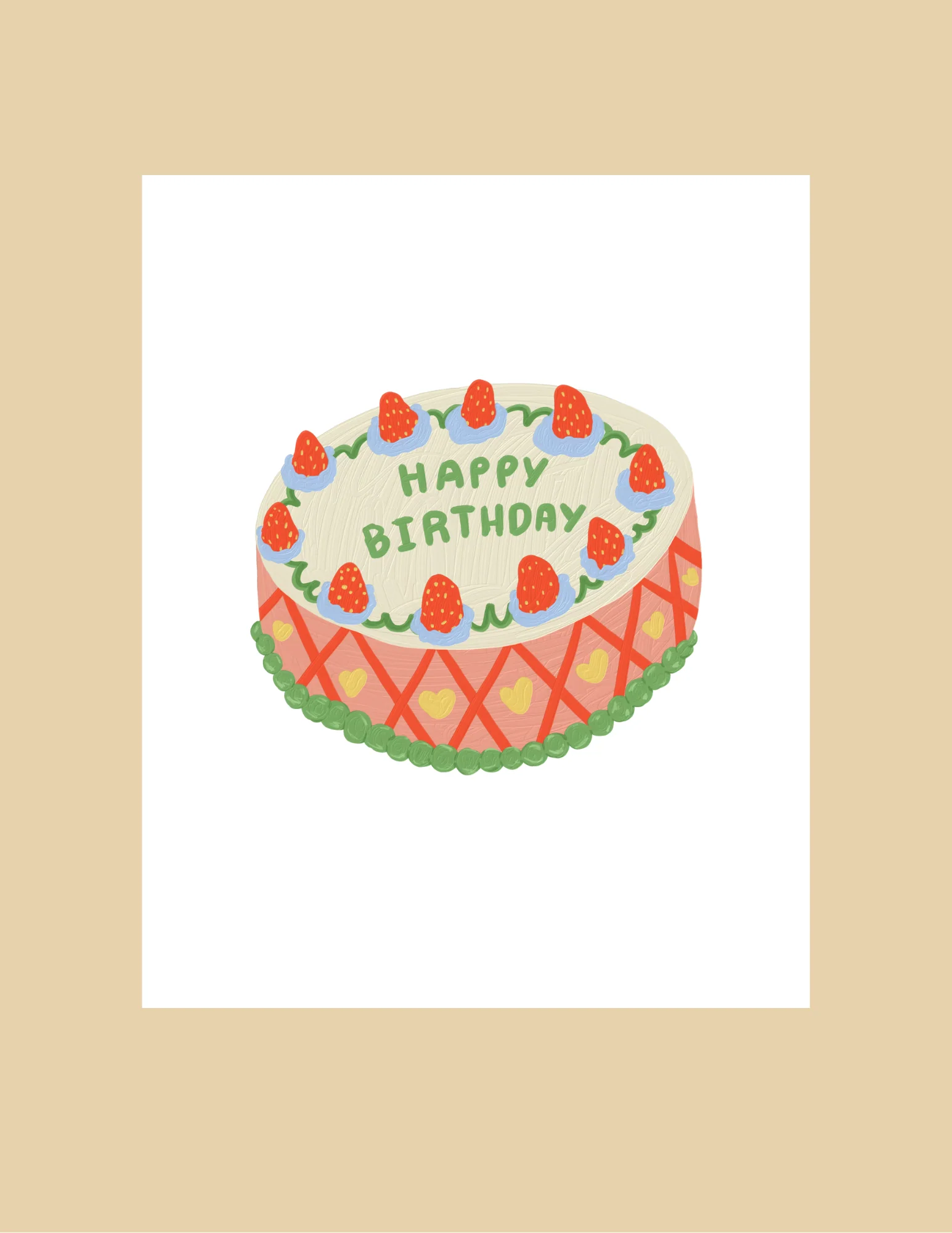 Greeting Card - Strawberry Bday Cake - Image 2