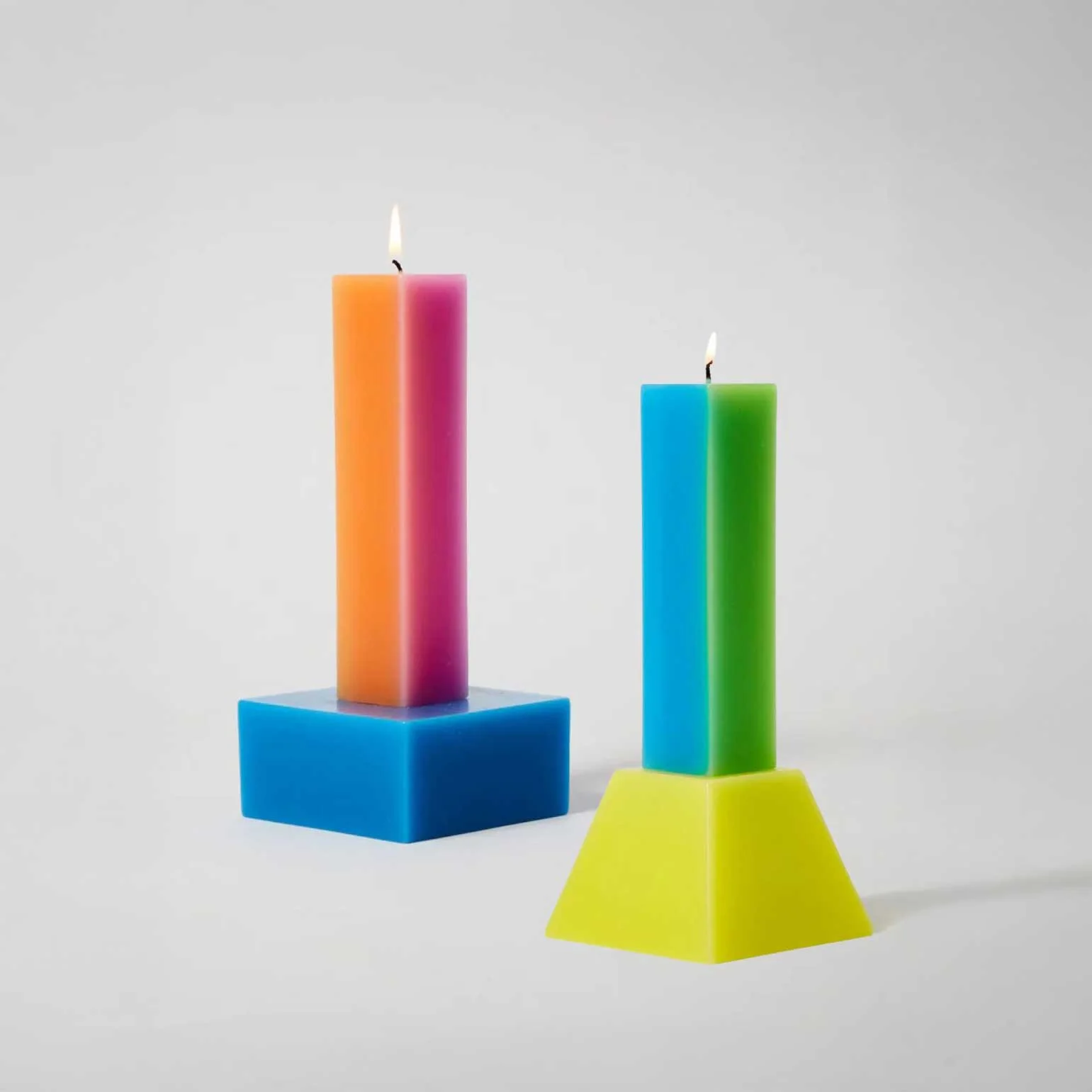Happiness Pillar Candles - Set of 2