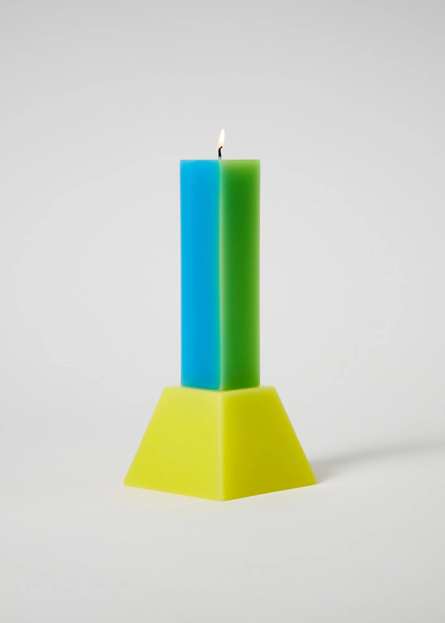 Happiness Pillar Candle - Blue/Green - Image 2