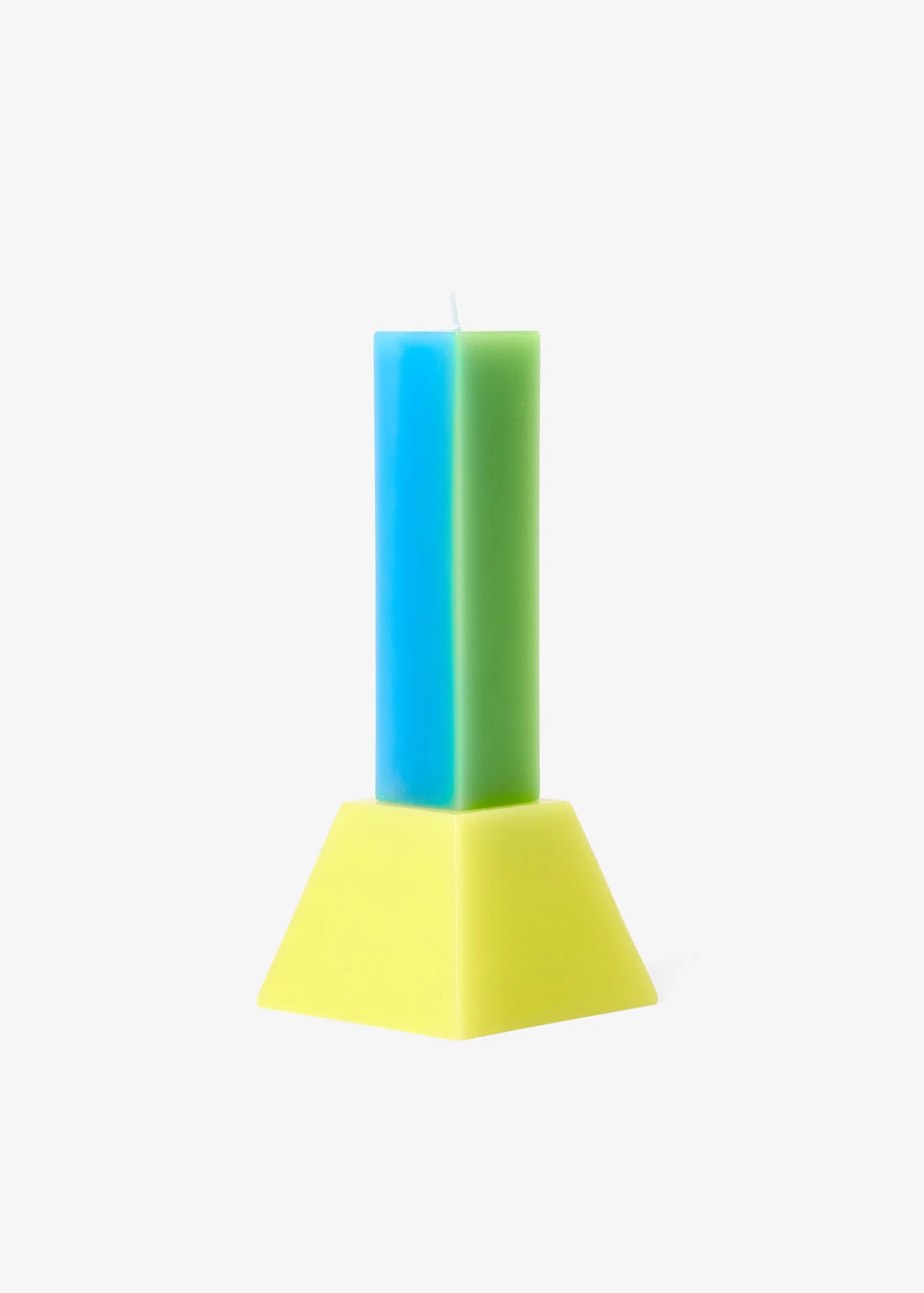 Happiness Pillar Candle - Blue/Green