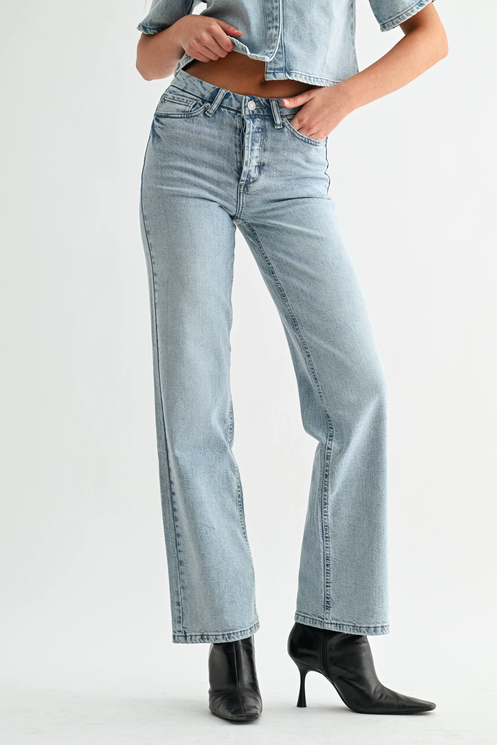 High Rise Hidden Waistband Straight