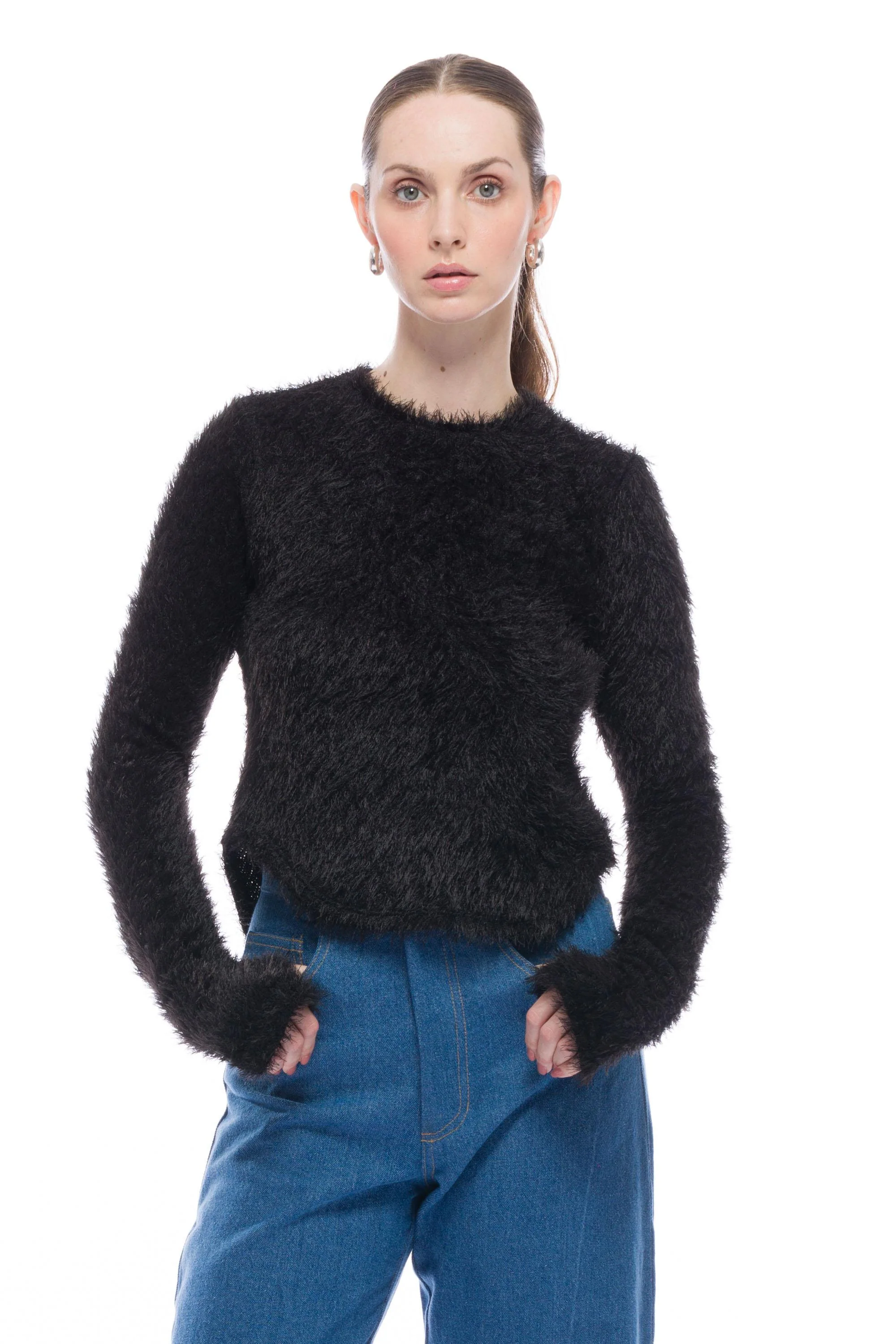 Hilman Top - Black Shaggy - Image 4