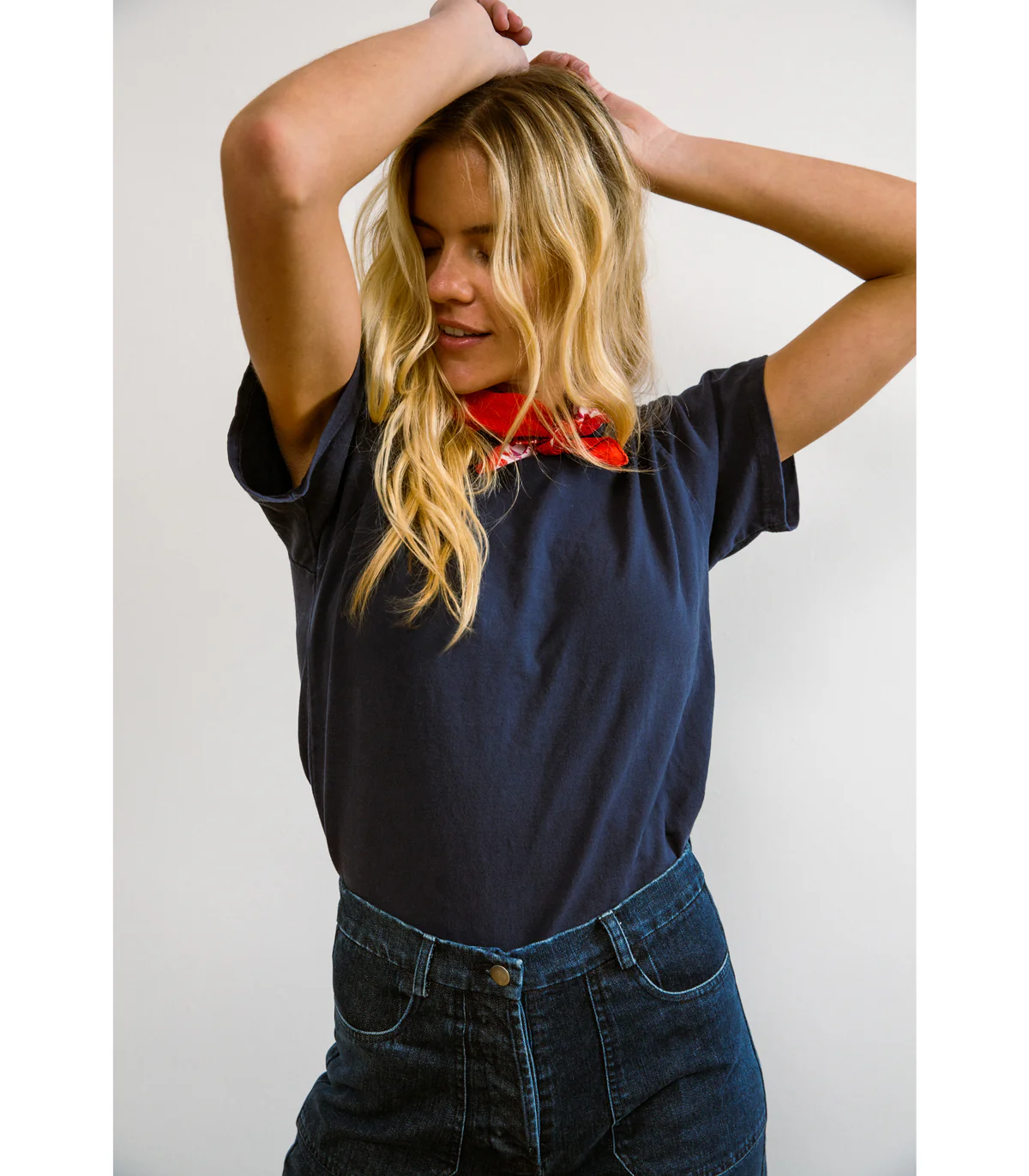 Hutton Boxy Fitted Tee - Navy - Image 4