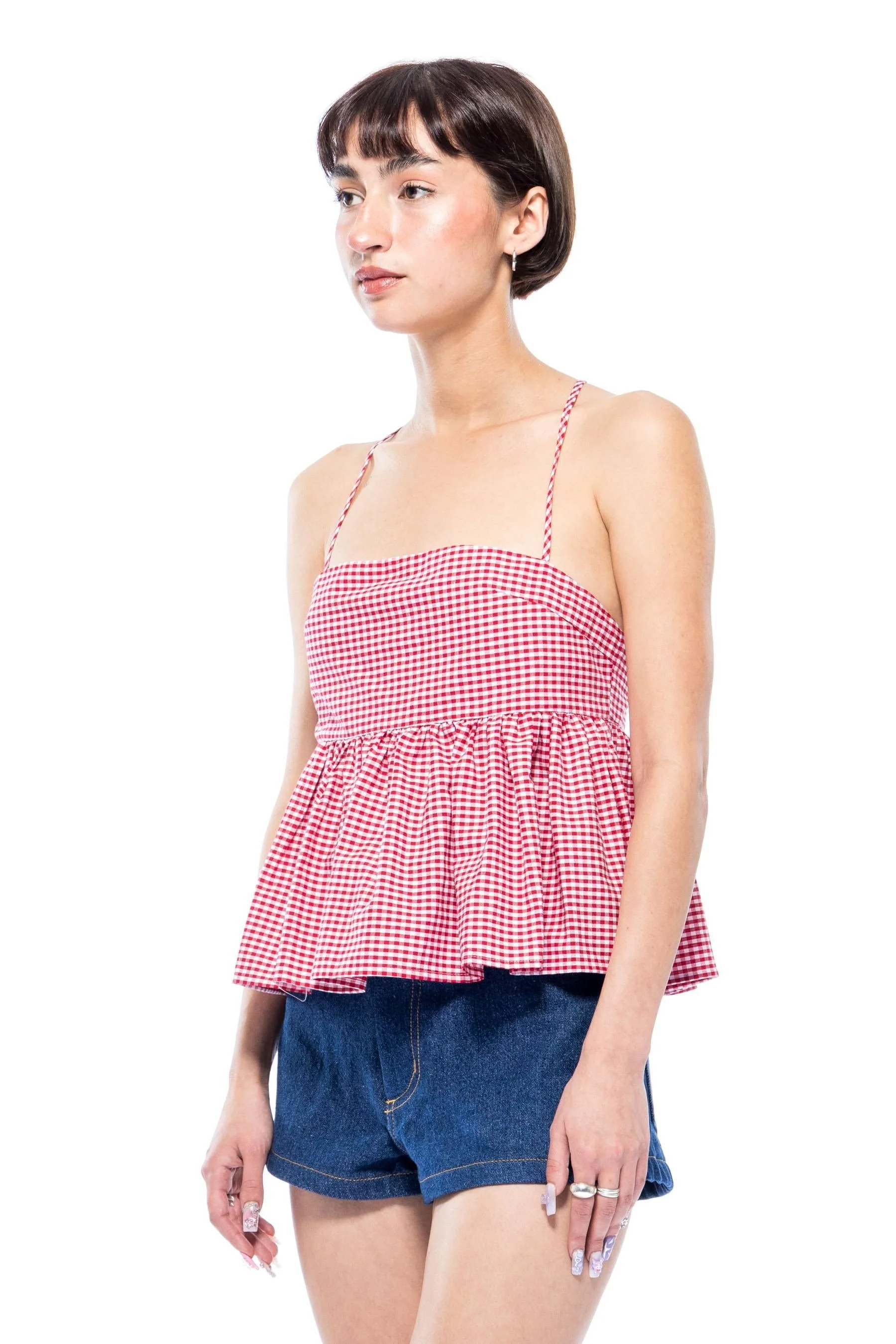 Imani Top - Red/White Gingham - Image 4