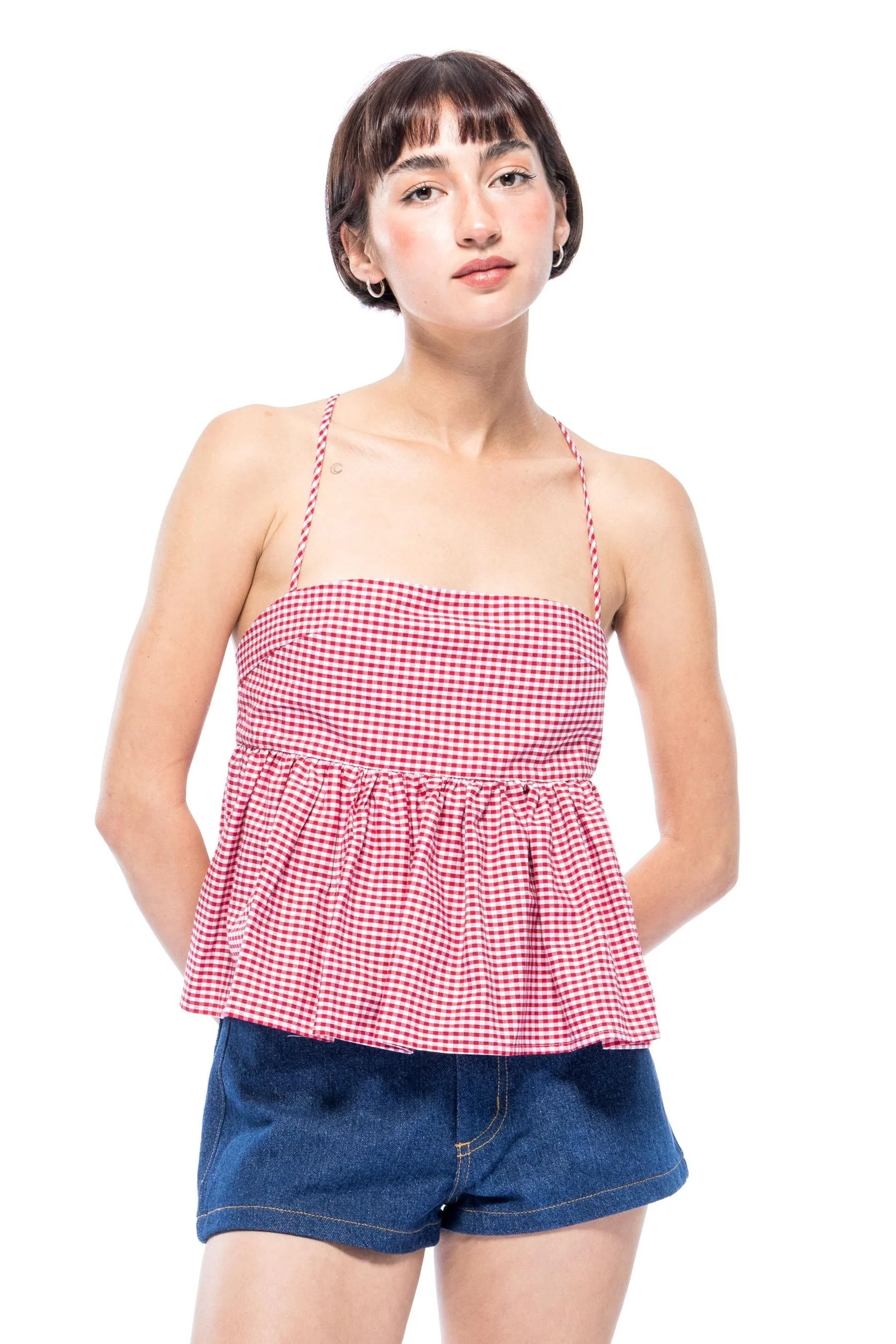 Imani Top - Red/White Gingham - Image 5