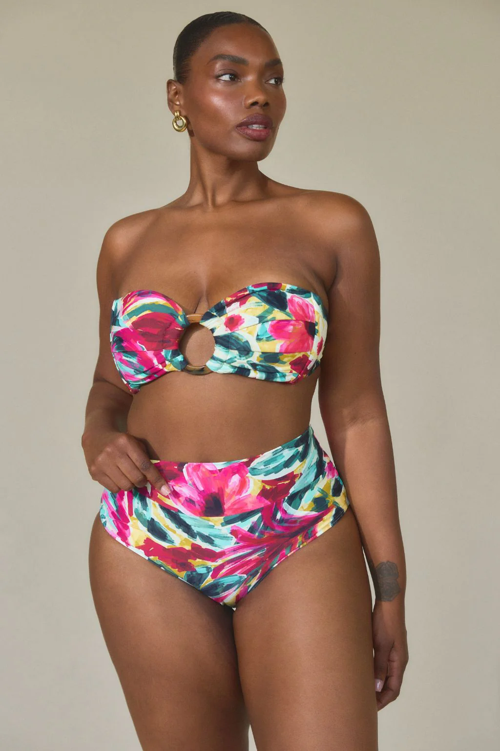 Isla Floral Full Coverage High Rise Bikini Bottom - Image 5