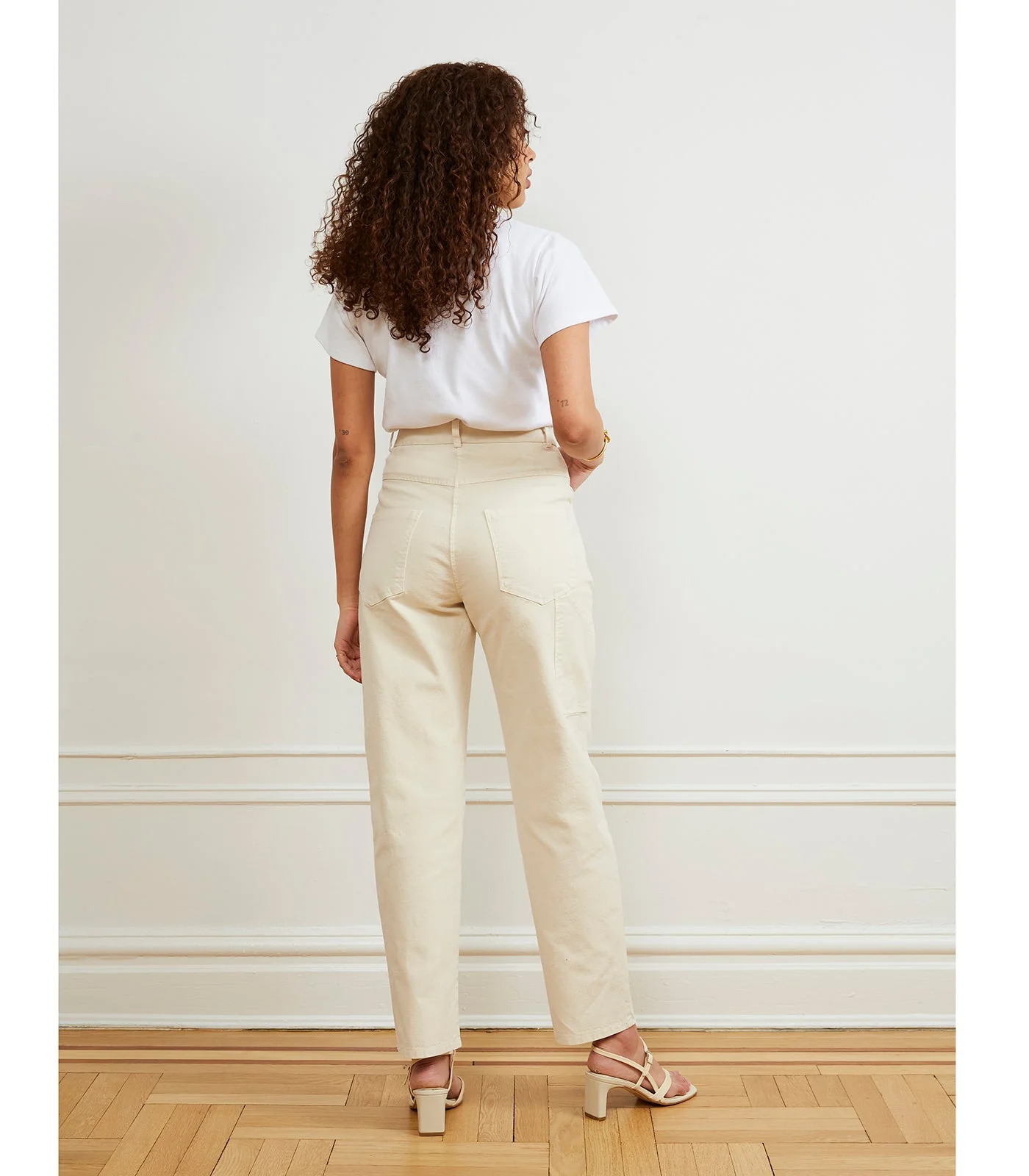 Agnes High Rise Painter Pants - Ivory - Image 2