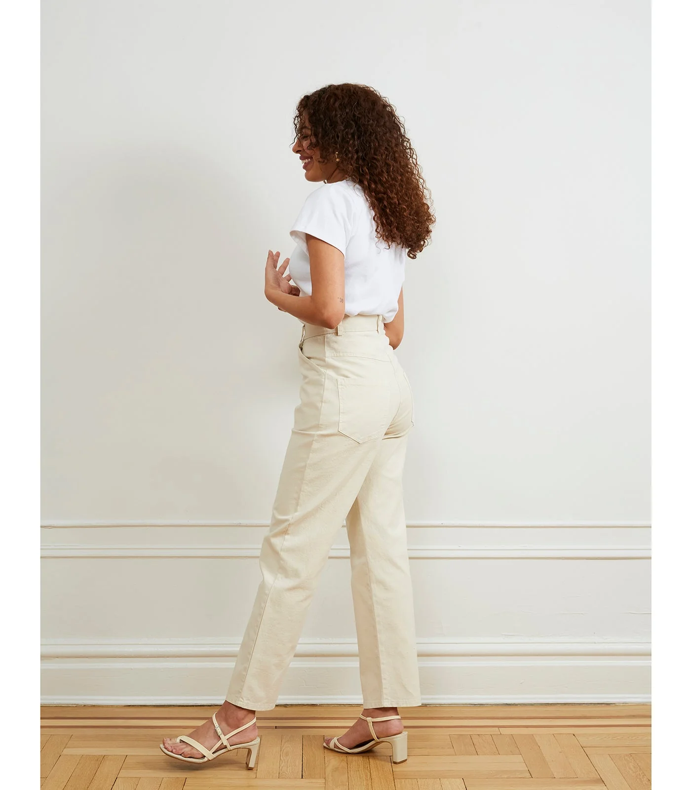 Agnes High Rise Painter Pants - Ivory - Image 4