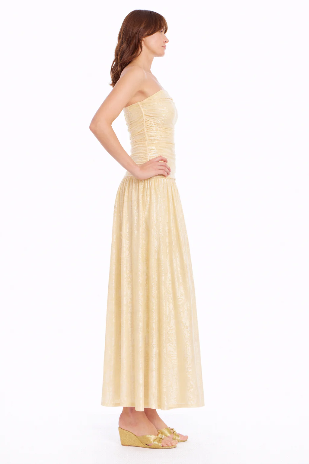 Natasha Strapless Jacquard Maxi Dress - Image 2