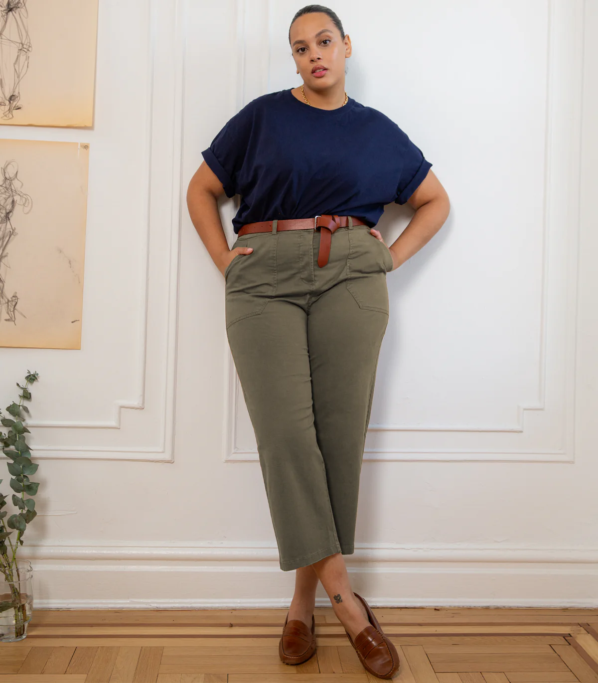 James Straight-Leg Work Pant - Sage - Image 3
