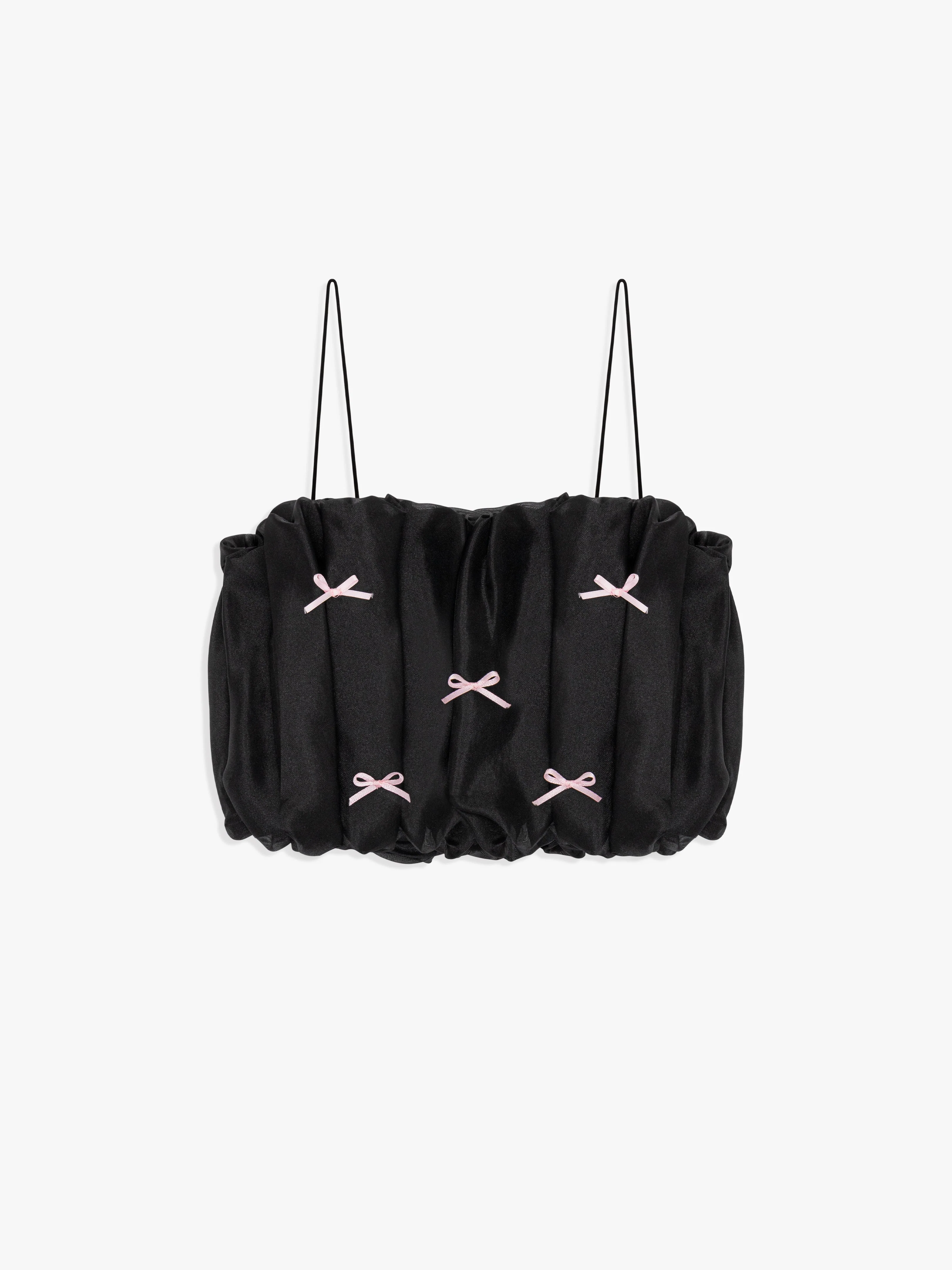 Jemma Bubble Top - Black Pink Bow - Image 2