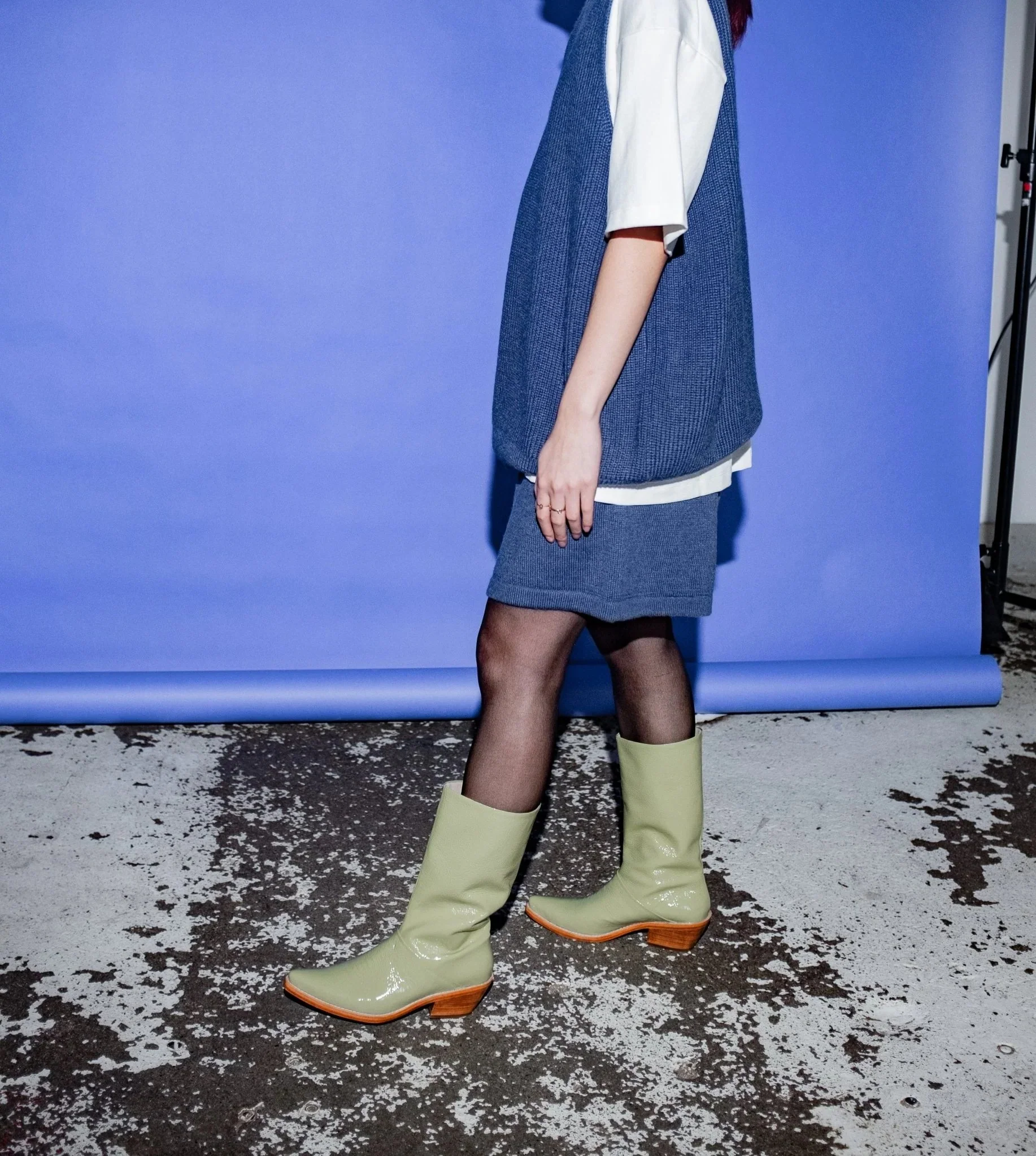 John Knit Shorts - Denim Blue - Image 4