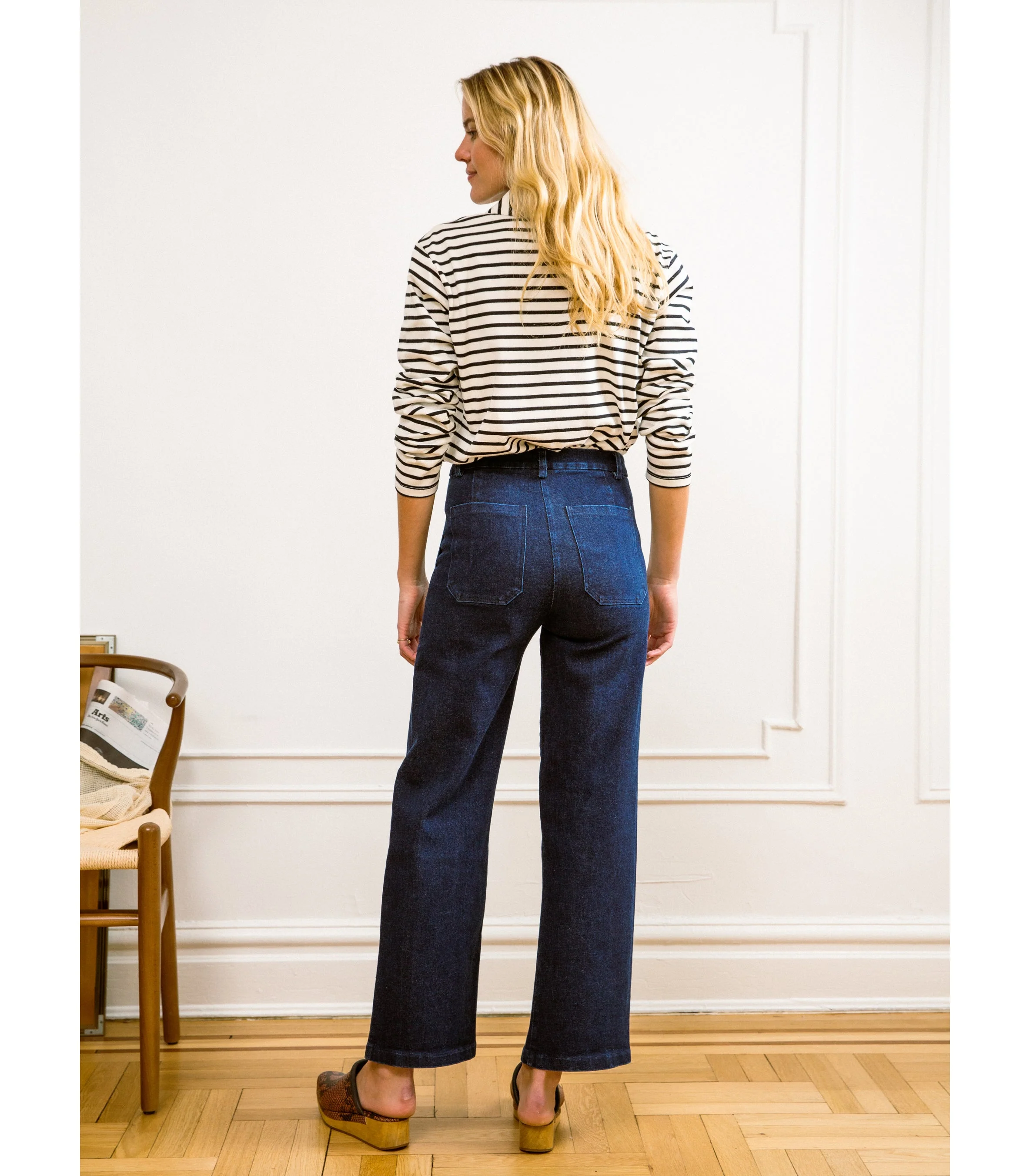 Kate Wide Leg Ankle Jeans - Dark Indigo - Image 4