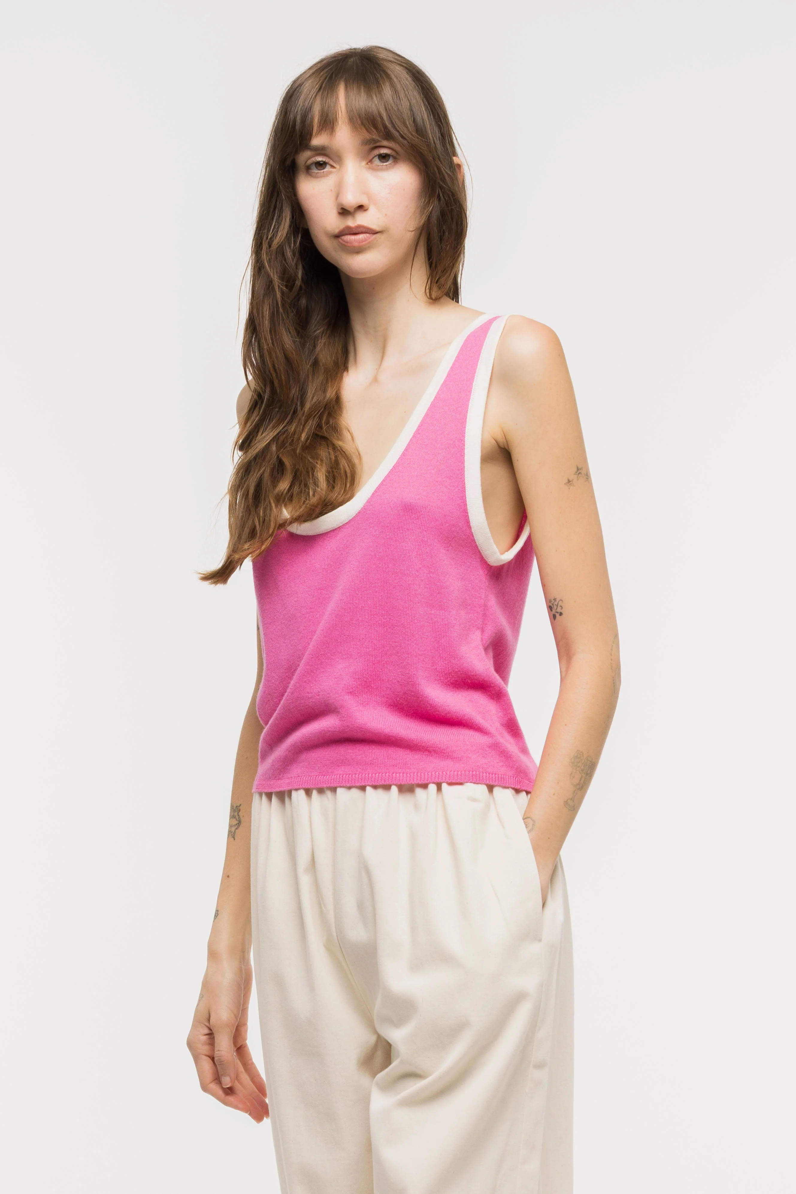 Kaya Knit Tank Top - Fuchsia - Image 2