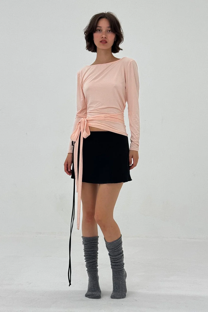 Key Hole Skirt - Navy