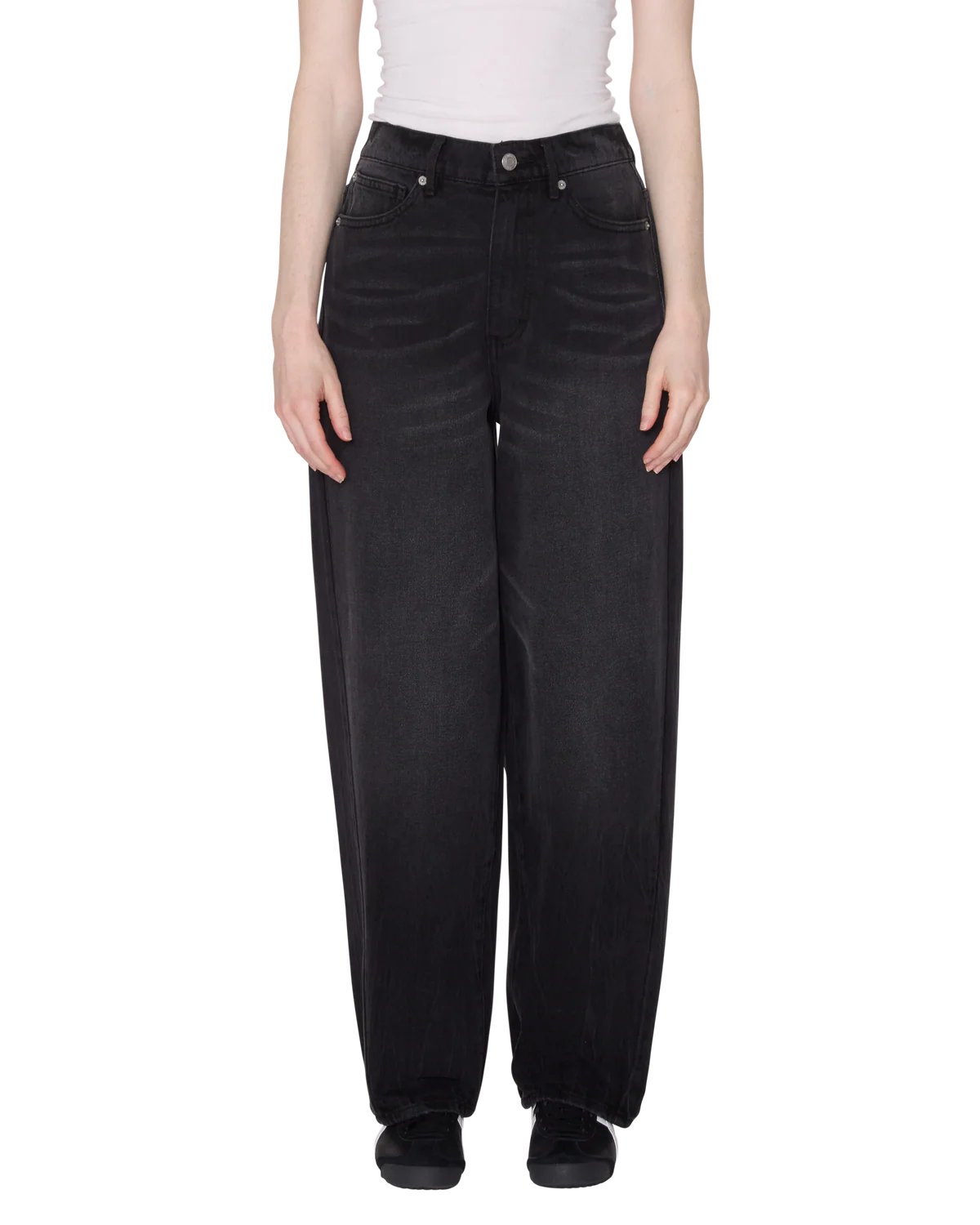 Leah III Baggy Denim Pants - Black