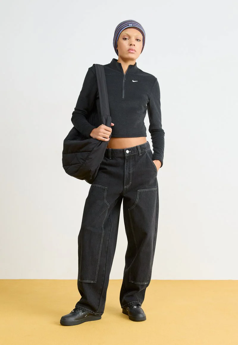 Leah III Baggy Denim Pants - Black - Image 5
