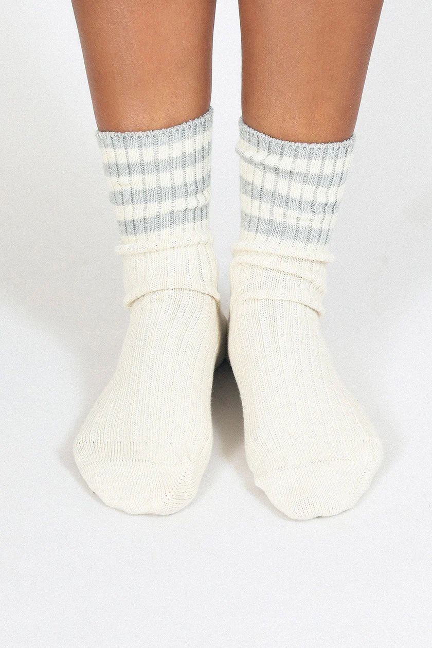 Lexi Crew Sock - Heather White - Image 2