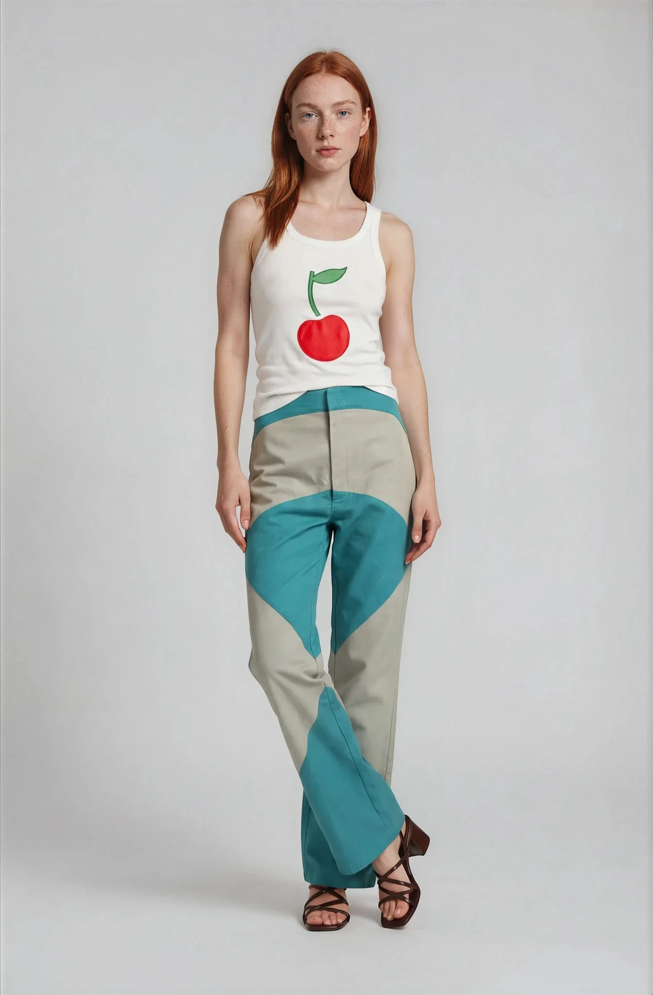 Lida Pant - Grey-Green/Teal
