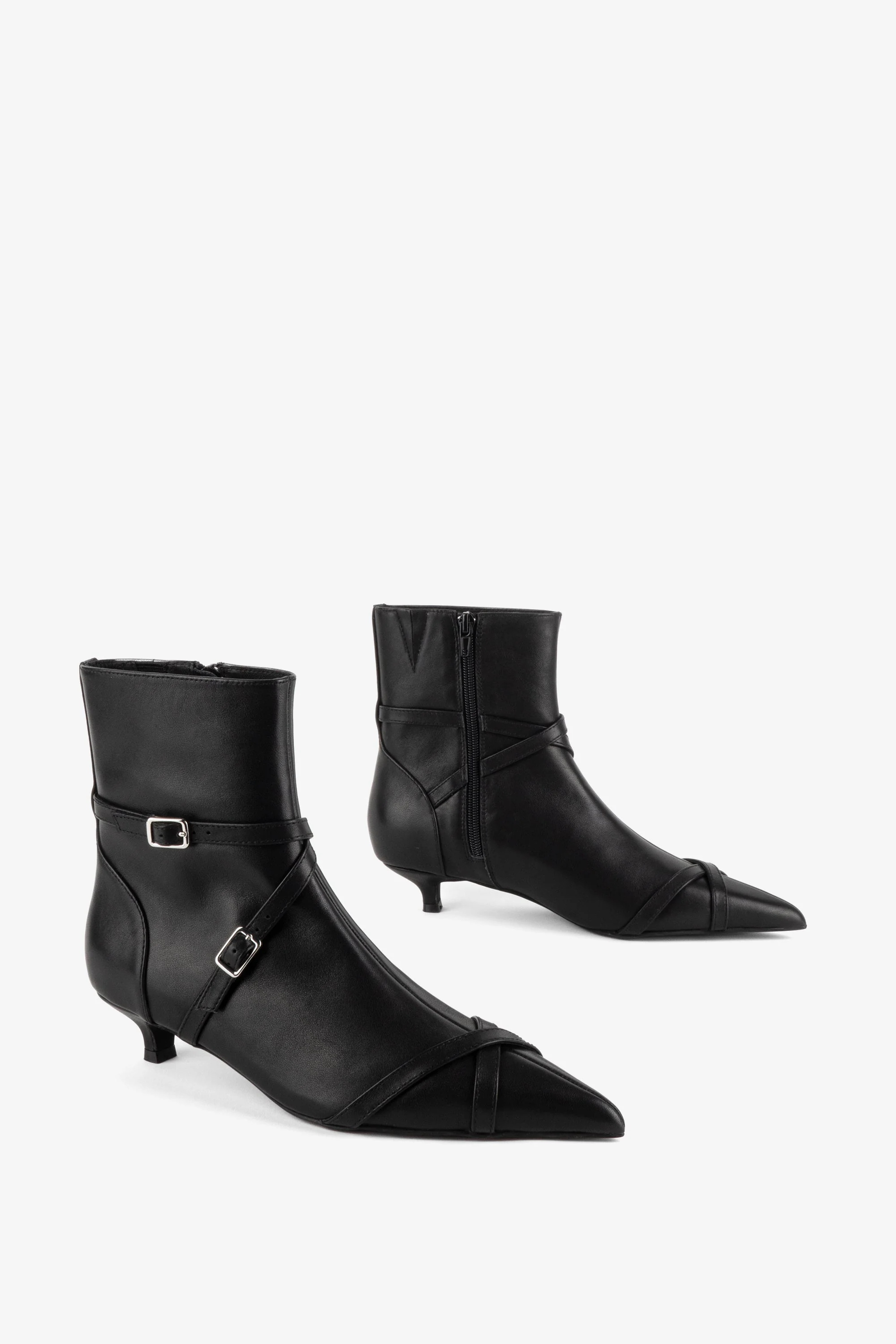 Link Kitten Heel Buckled Ankle Boot - Image 2