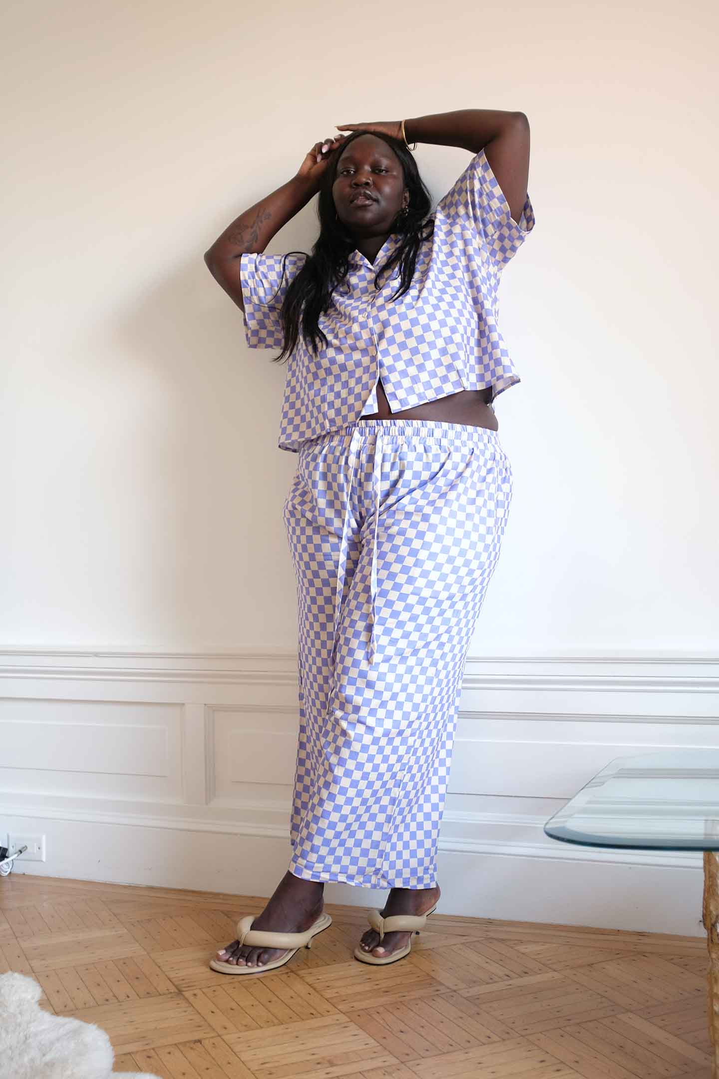 Lounge Pants - Lilac Check - Image 10