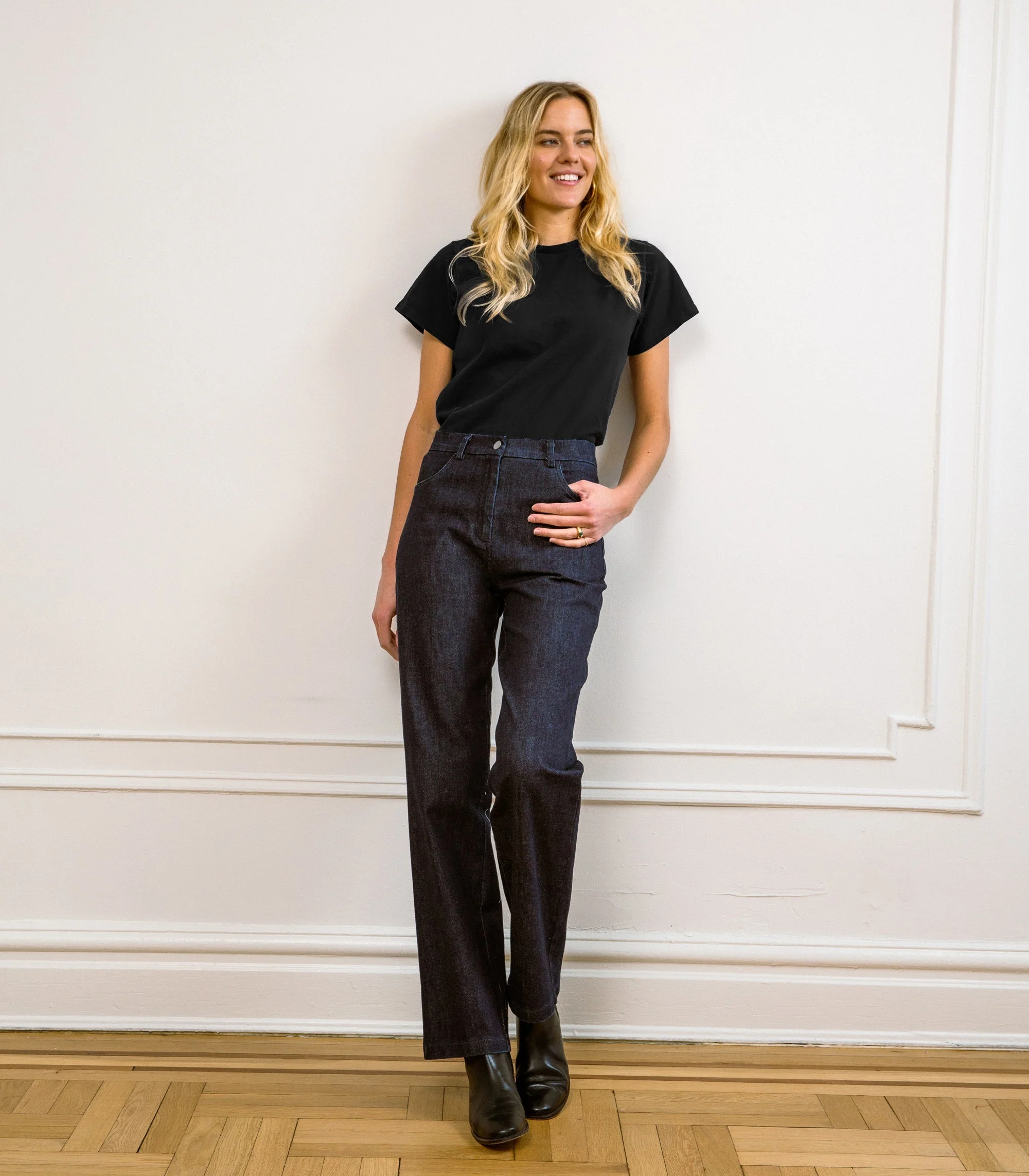Long Parker Straight Leg Jeans - Dark Indigo - Image 3