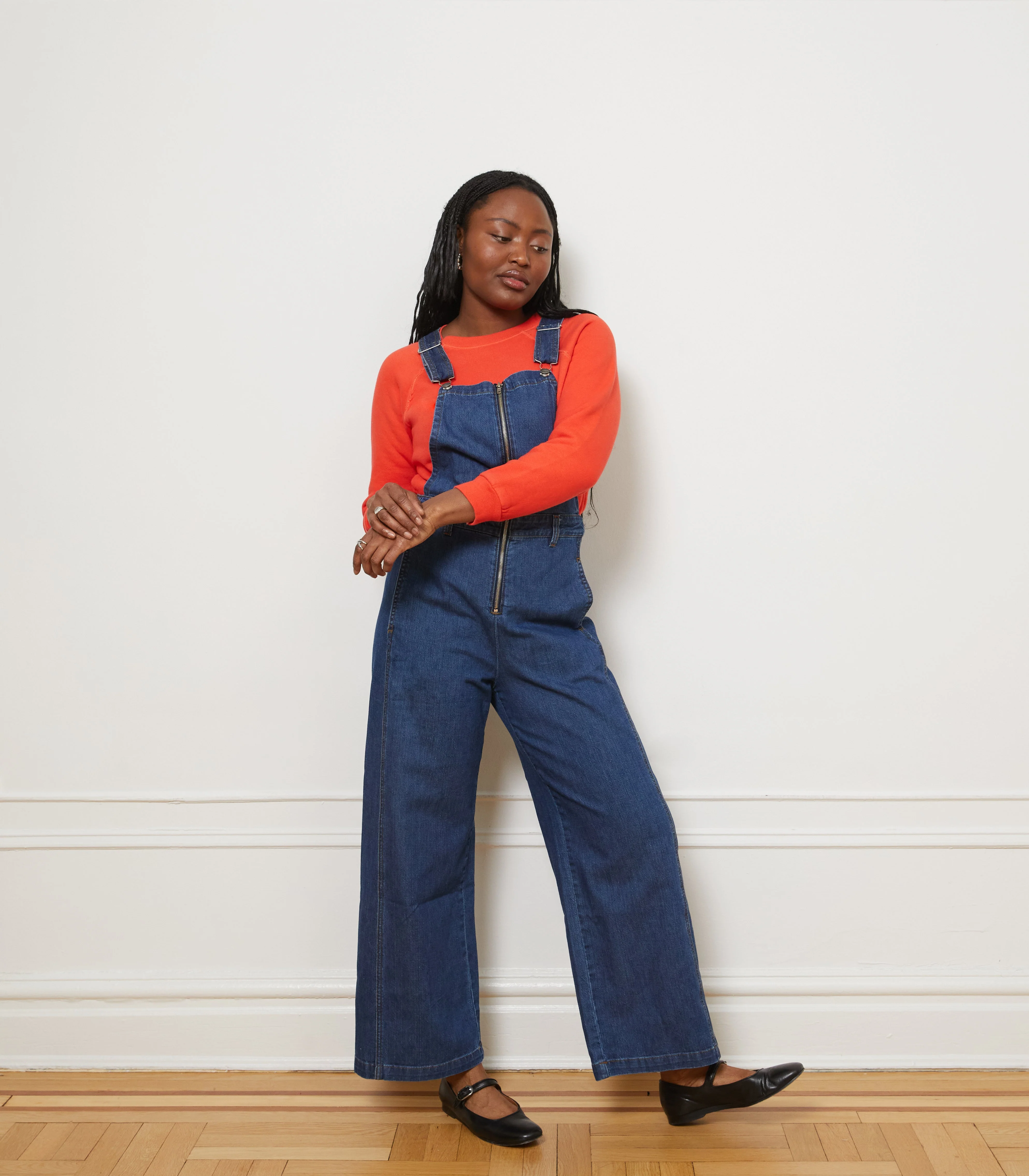 Madelyn Zip Front Overalls - Indigo - Image 4