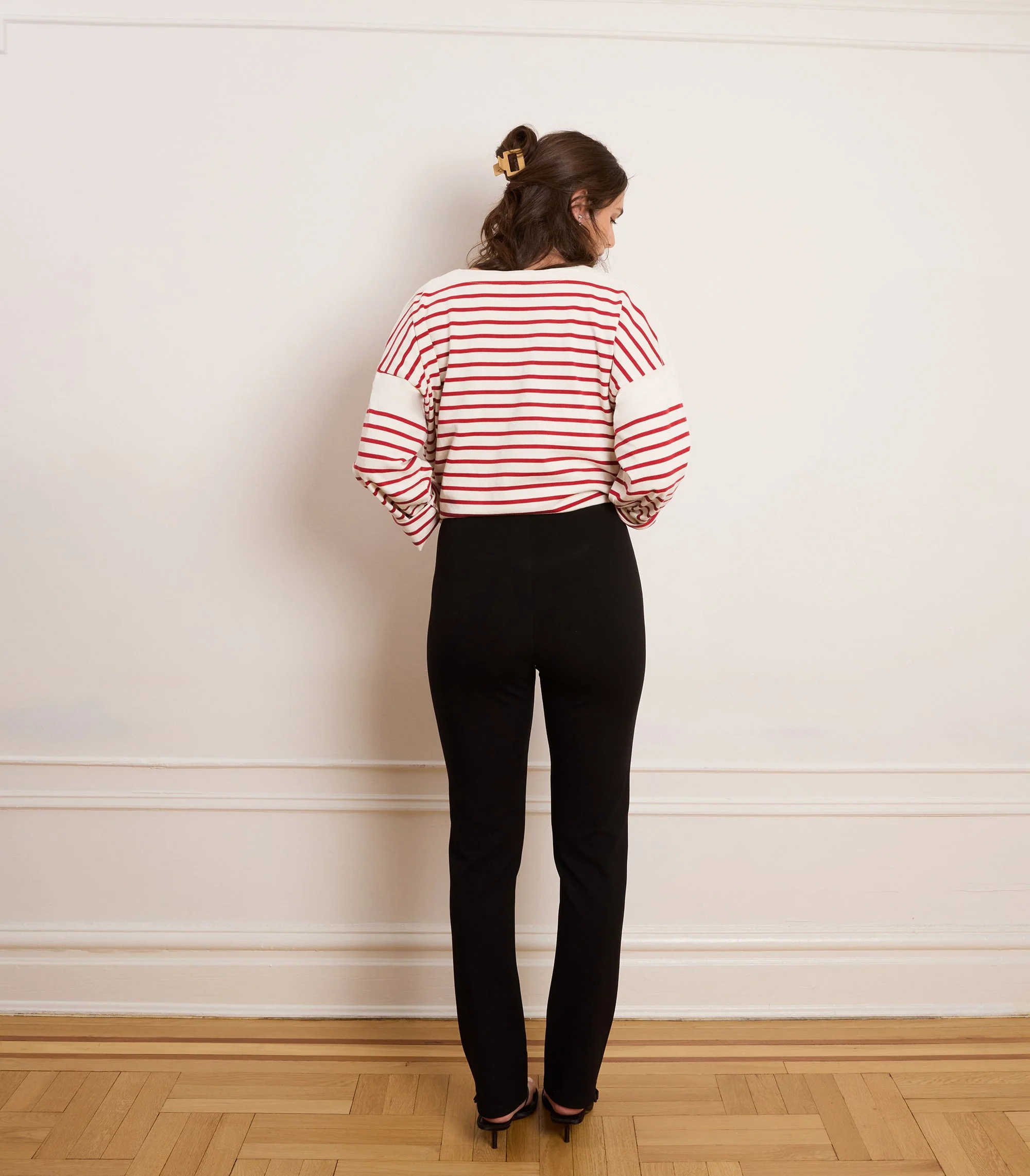 Marianne Oversized Breton Tee - Red Stripe - Image 2