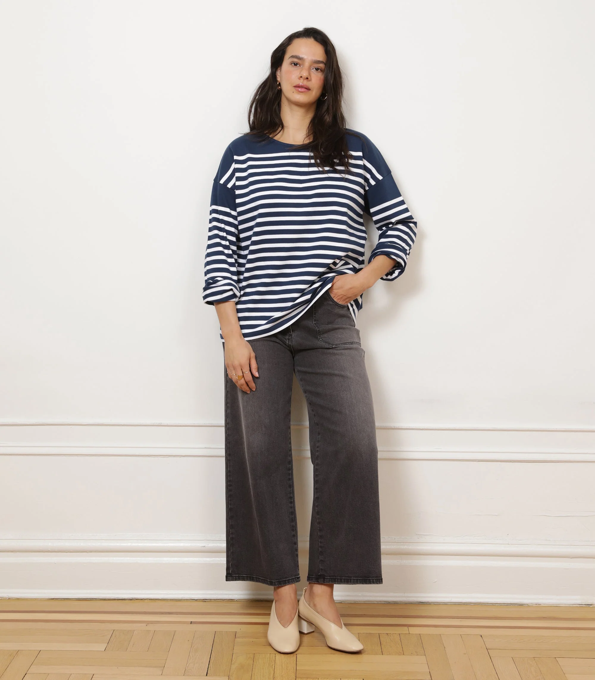 Marianne Stripe Breton Tee - Midnight - Image 5