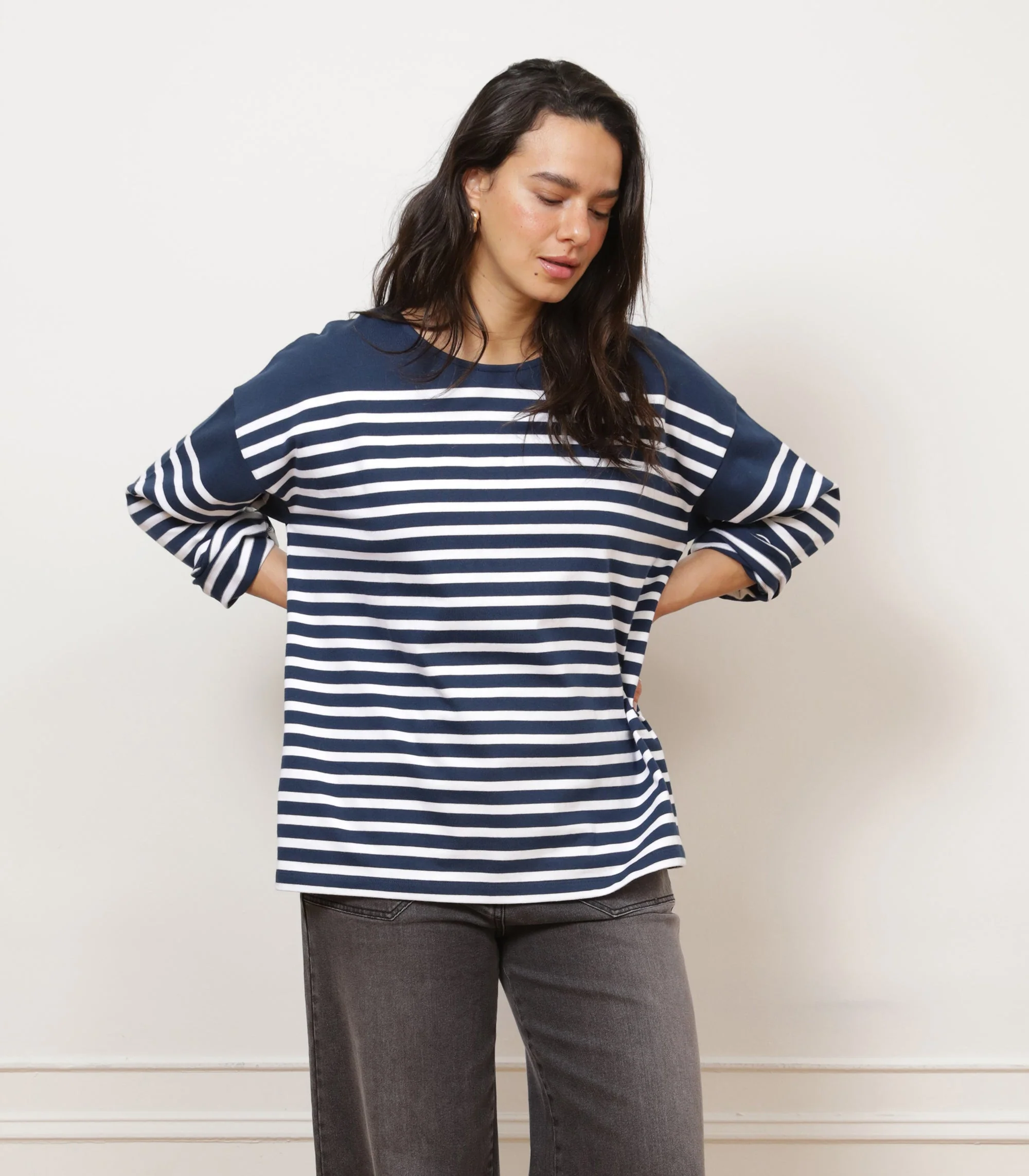 Marianne Stripe Breton Tee - Midnight - Image 7