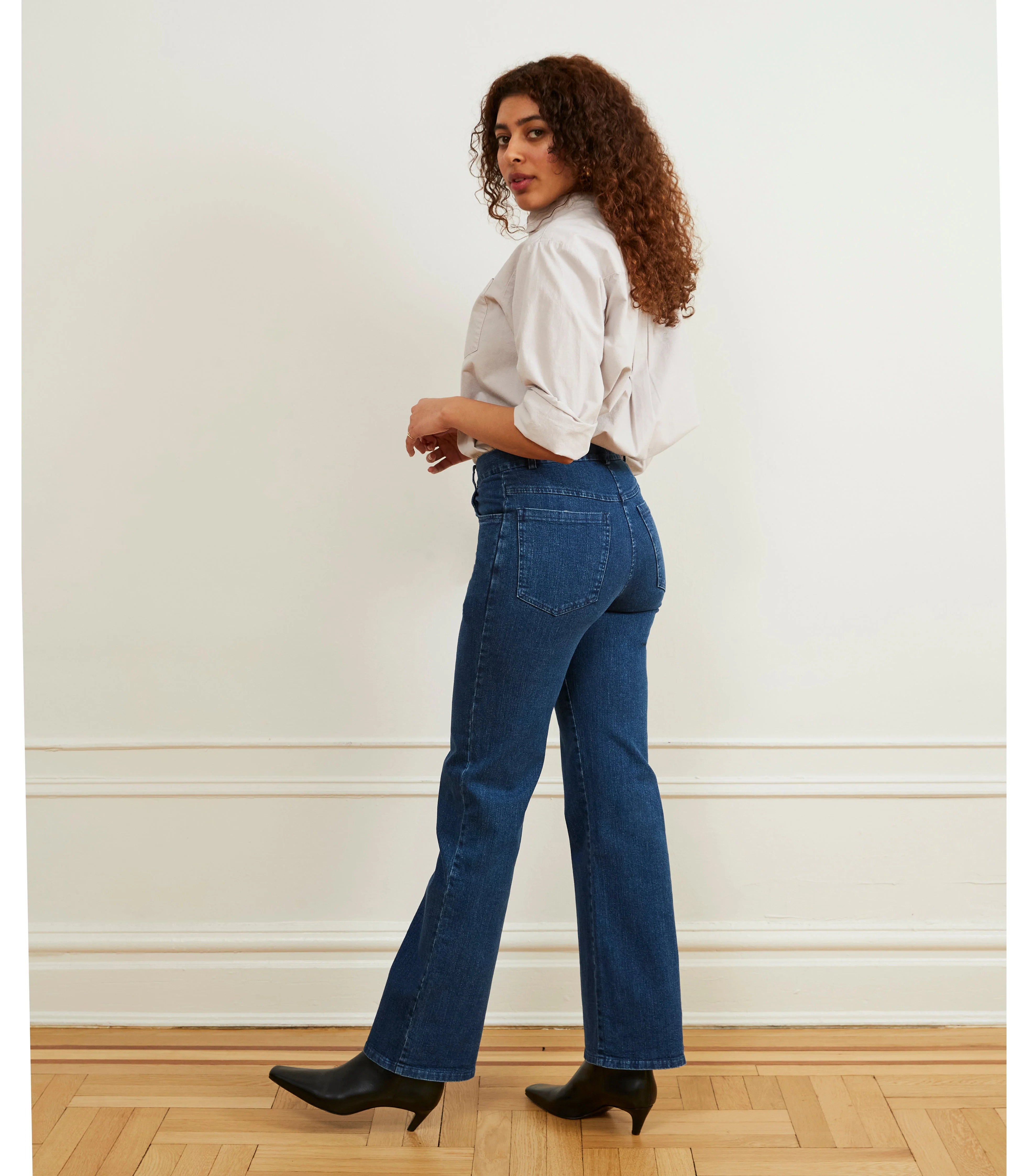 Marie Flare Leg Jeans - Dark Indigo - Image 3