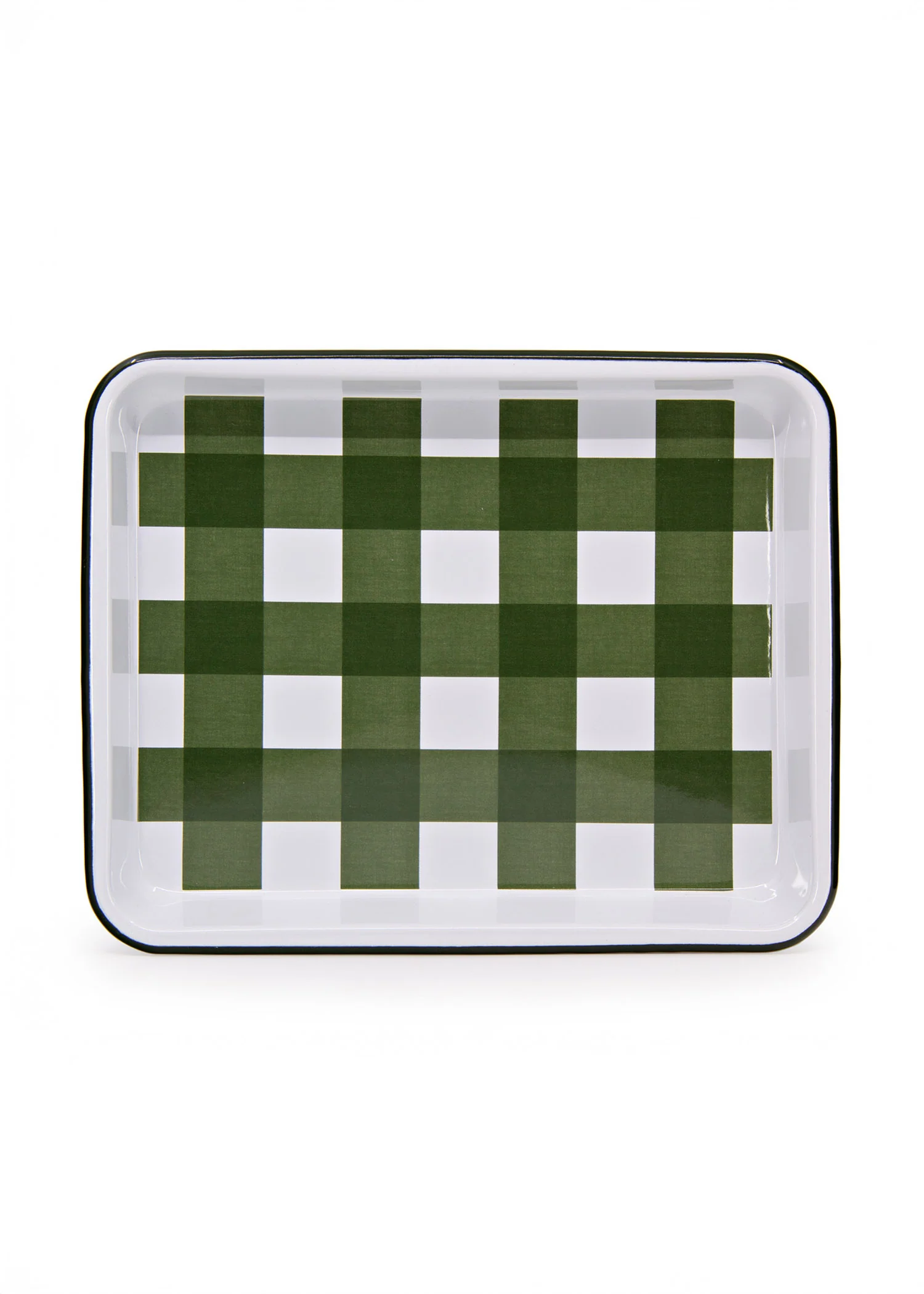 Max Humphrey x CCH Gingham Small Rectangle Tray - Forest Green