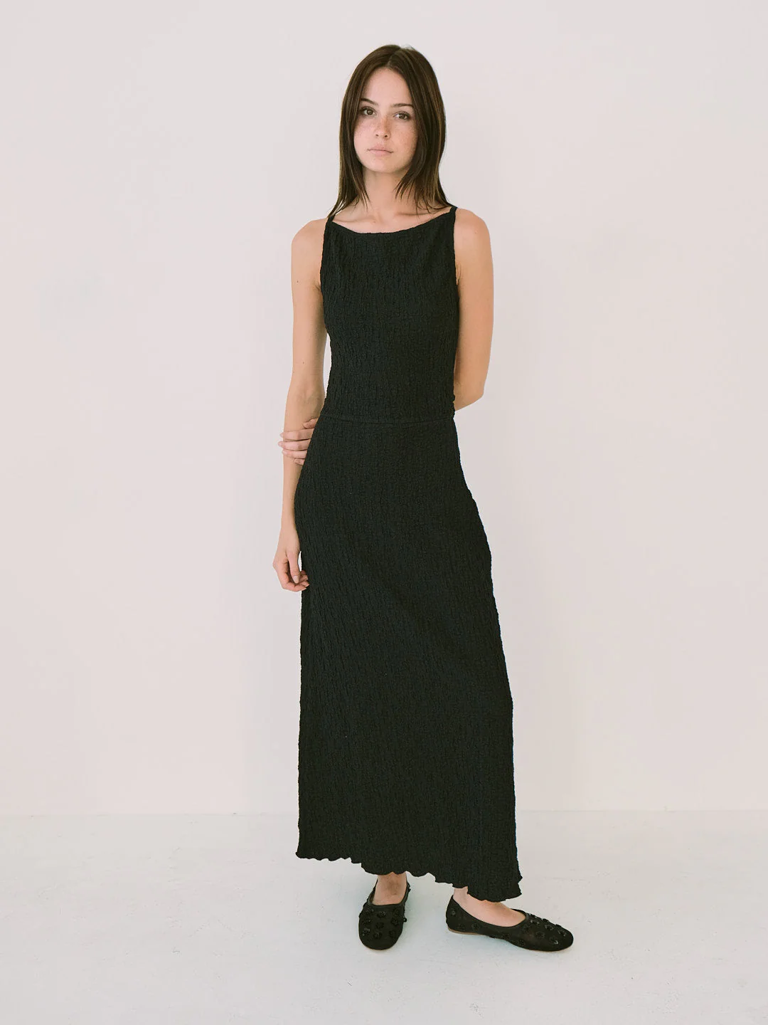 Maya Dress - Black Crinkle - Image 8