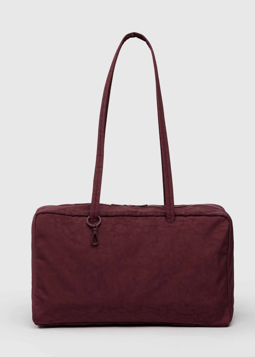 Medium Nylon Bowler Bag - Mahogany