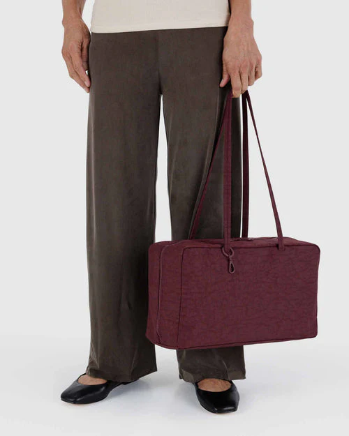 Medium Nylon Bowler Bag - Mahogany - Image 3