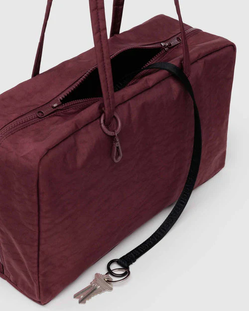 Medium Nylon Bowler Bag - Mahogany - Image 5