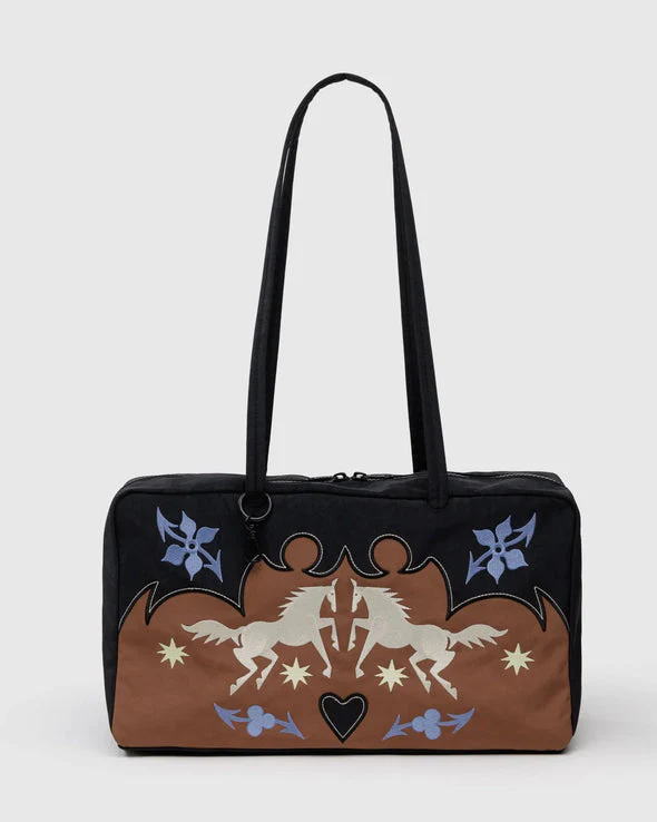 Medium Nylon Bowler Bag - Western Appliqué - Image 2