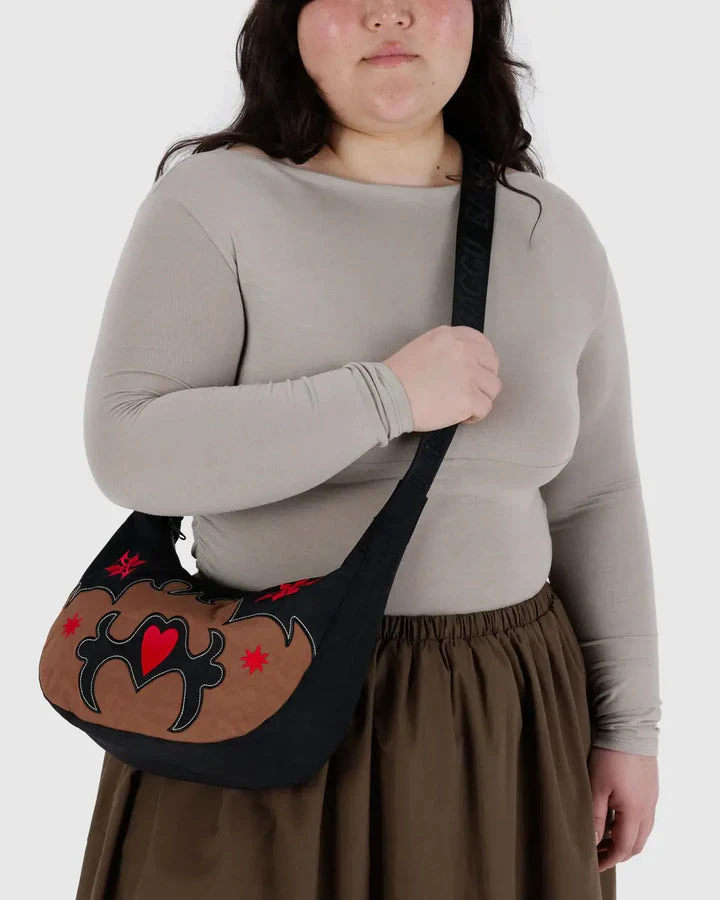 Medium Nylon Crescent Bag - Western Appliqué - Image 2