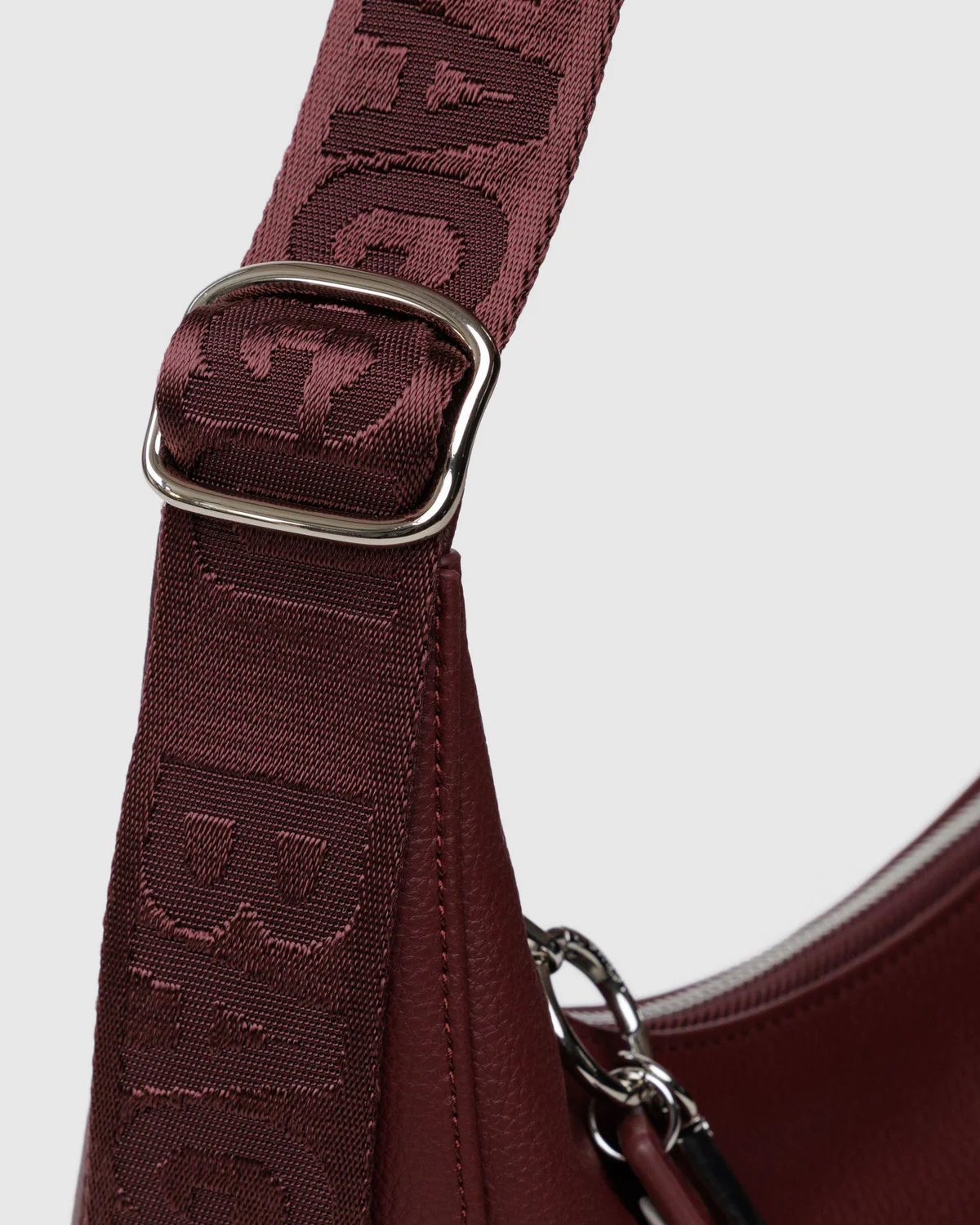 Medium Recycled Leather Crescent Bag - Mahogany - Image 3