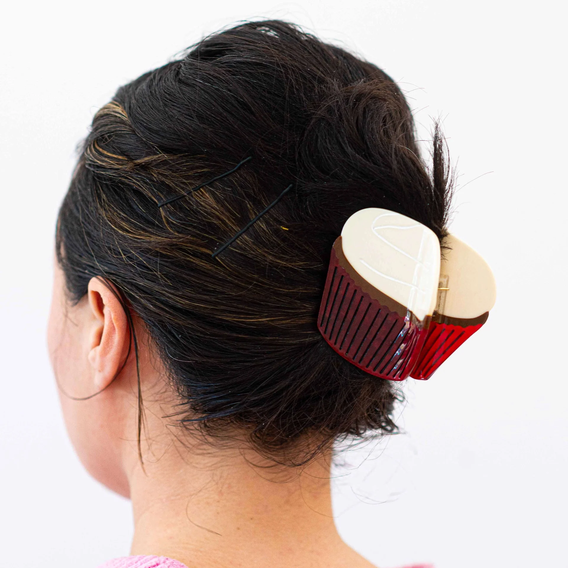 Midi Red Velvet Cupcake Hair Claw Clip - Image 2